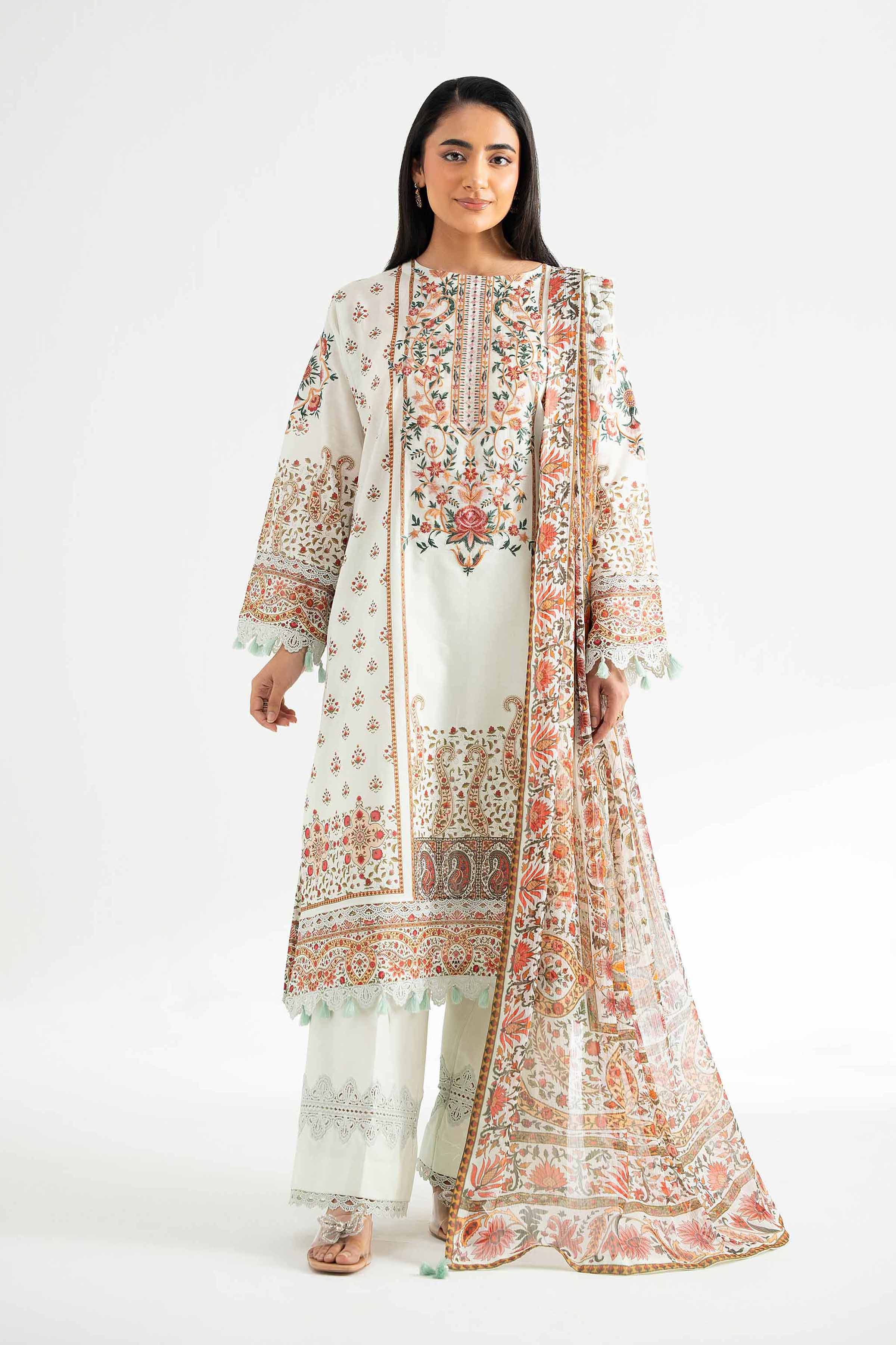 Nishat Linen 3 Piece - Digital Printed Embroidered Suit - 42501647 Embroidered Eid Lawn Collection 2025