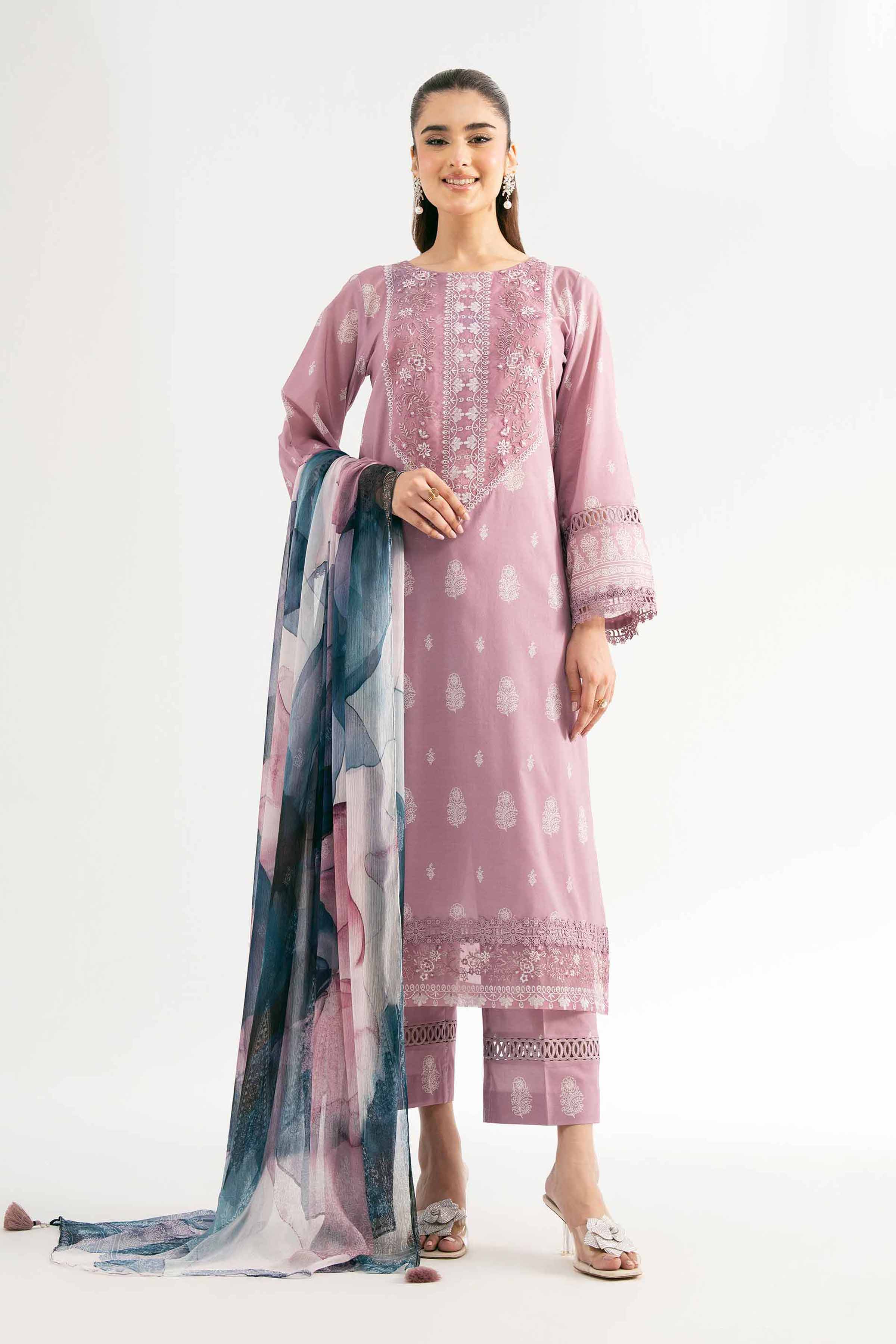 Nishat Linen 3 Piece - Digital Printed Embroidered Suit - 42501702 Embroidered Eid Lawn Collection 2025