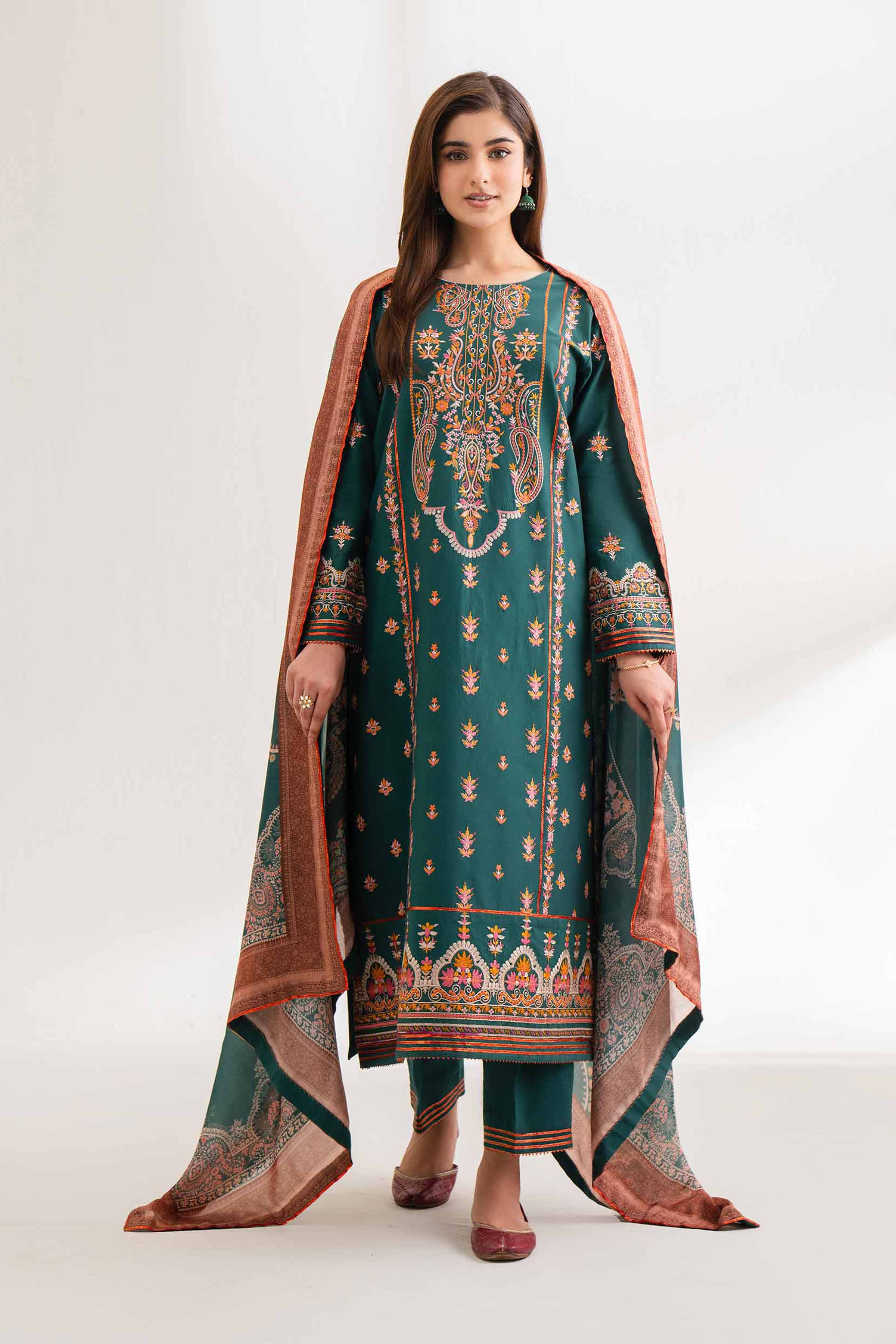 Nishat Linen 3 Piece - Digital Printed Embroidered Suit - 42501709 Embroidered Eid Lawn Collection 2025