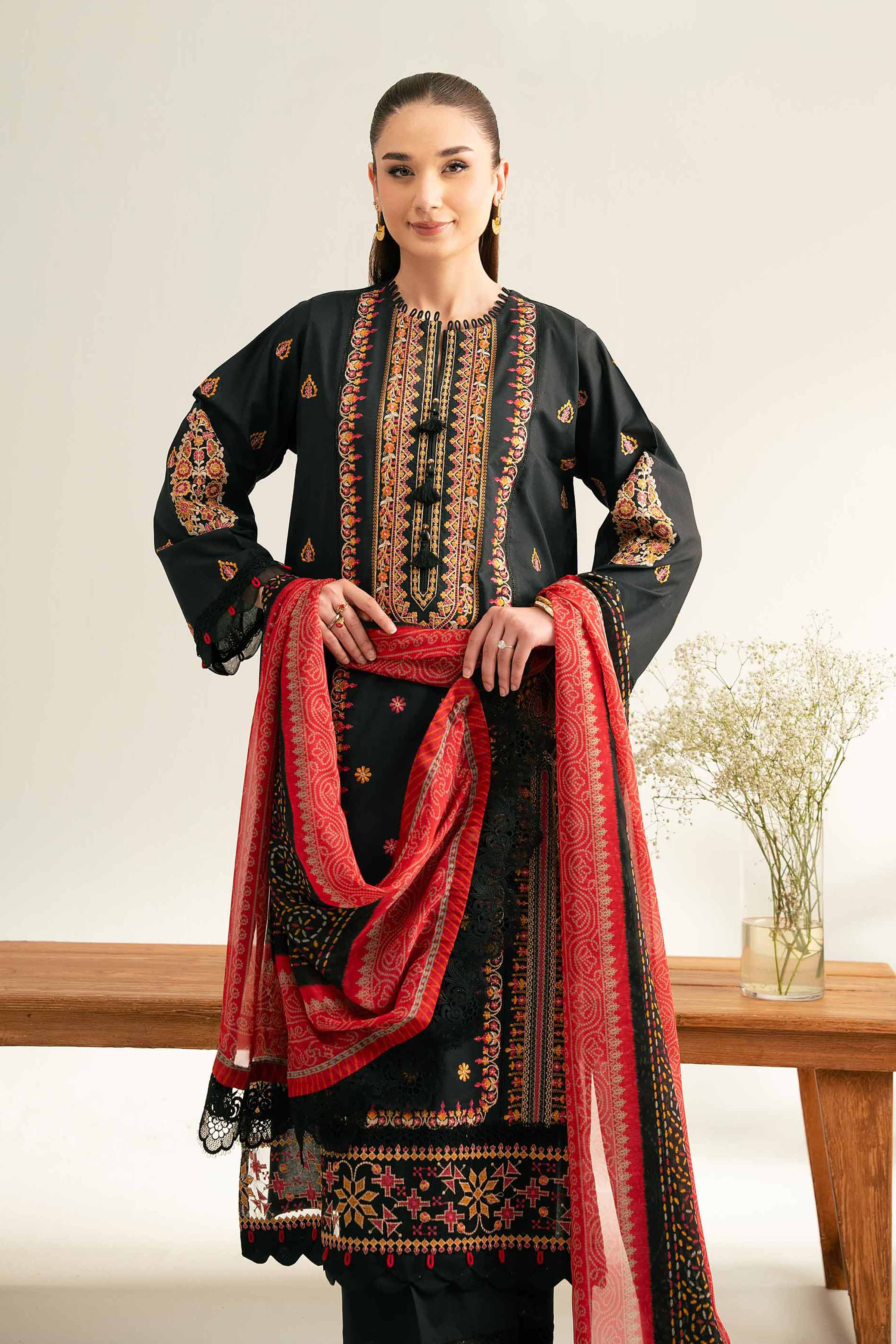 Nishat Linen 3 Piece - Digital Printed Embroidered Suit - 42501829 Embroidered Eid Lawn Collection 2025