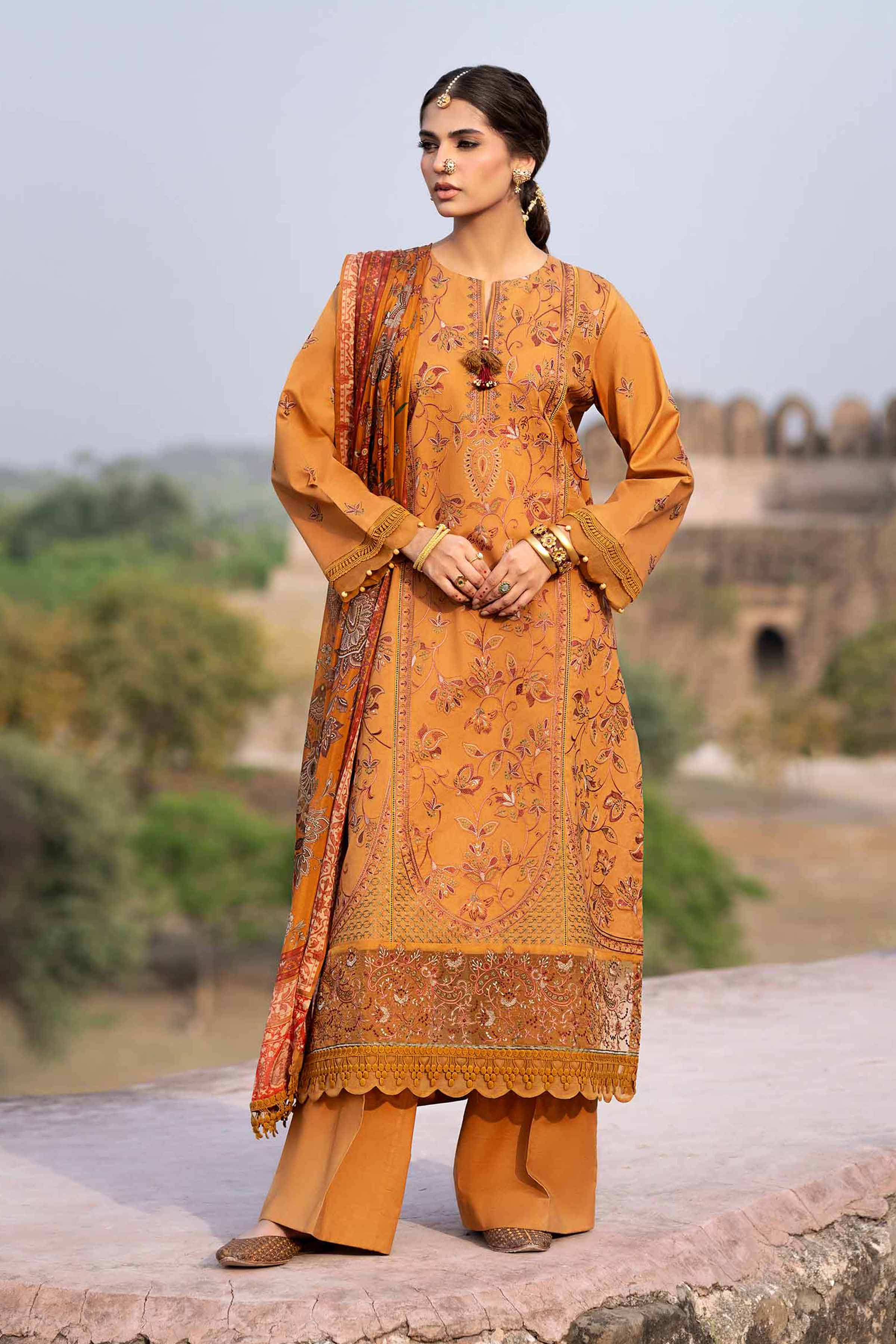 Nishat Linen 3 Piece - Digital Printed Embroidered Suit - 42501831 Embroidered Eid Lawn Collection 2025