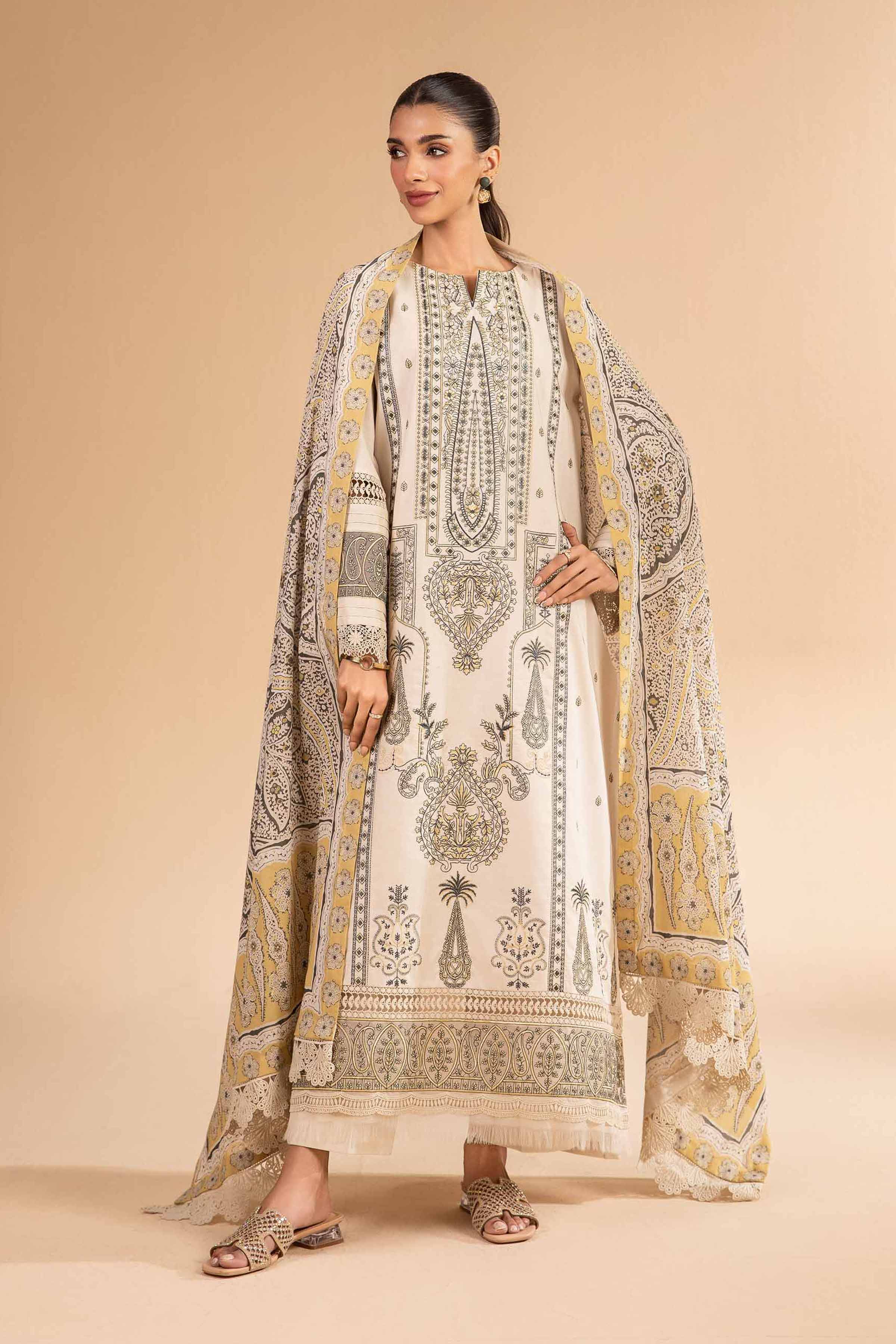 Nishat Linen 3 Piece - Digital Printed Embroidered Suit - 42501879 Embroidered Eid Lawn Collection 2025