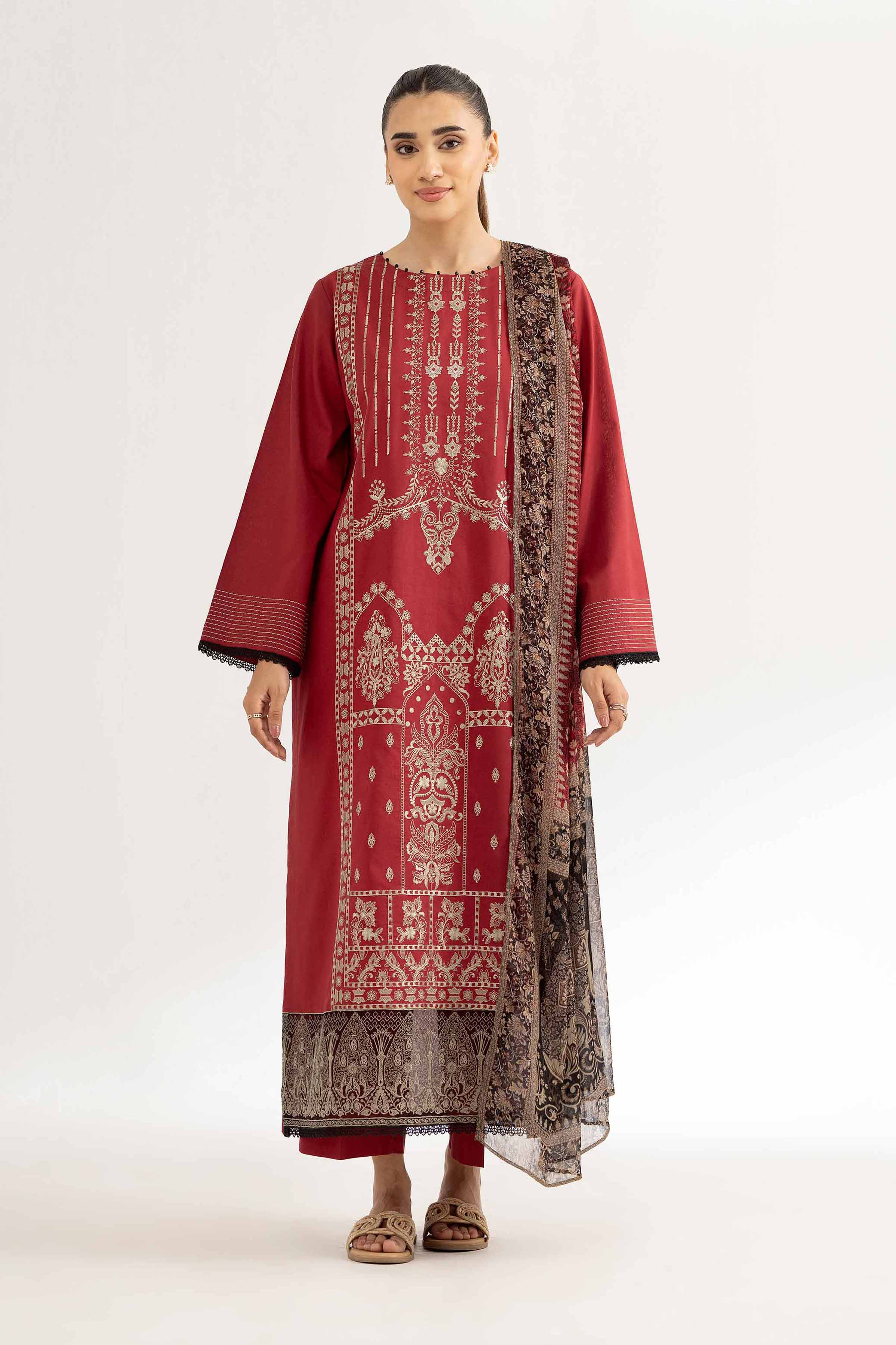 Nishat Linen 3 Piece - Digital Printed Embroidered Suit - 42501988 Embroidered Eid Lawn Collection 2025