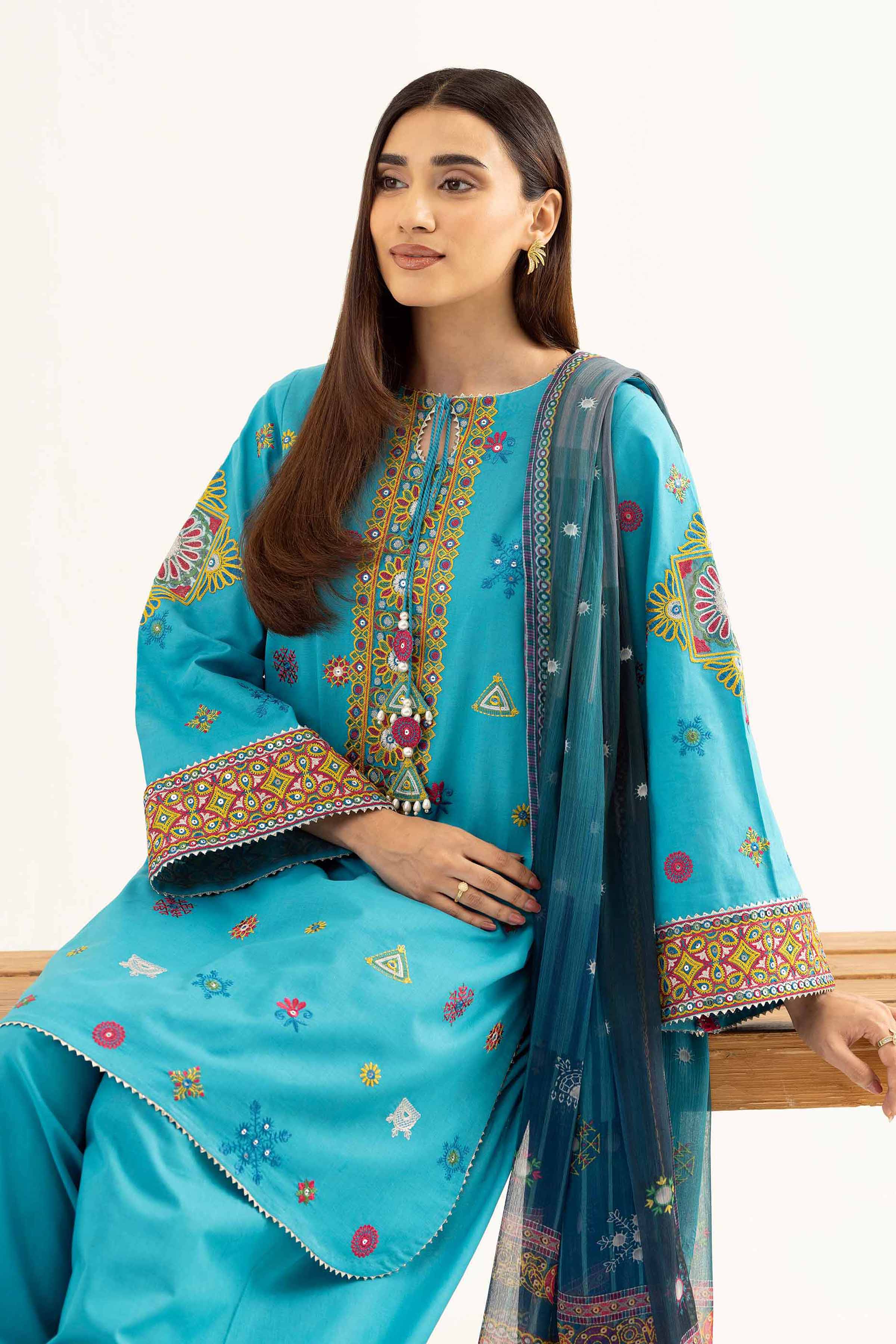 Nishat Linen 3 Piece - Digital Printed Embroidered Suit - 42502108 Embroidered Eid Lawn Collection 2025 - Image 2