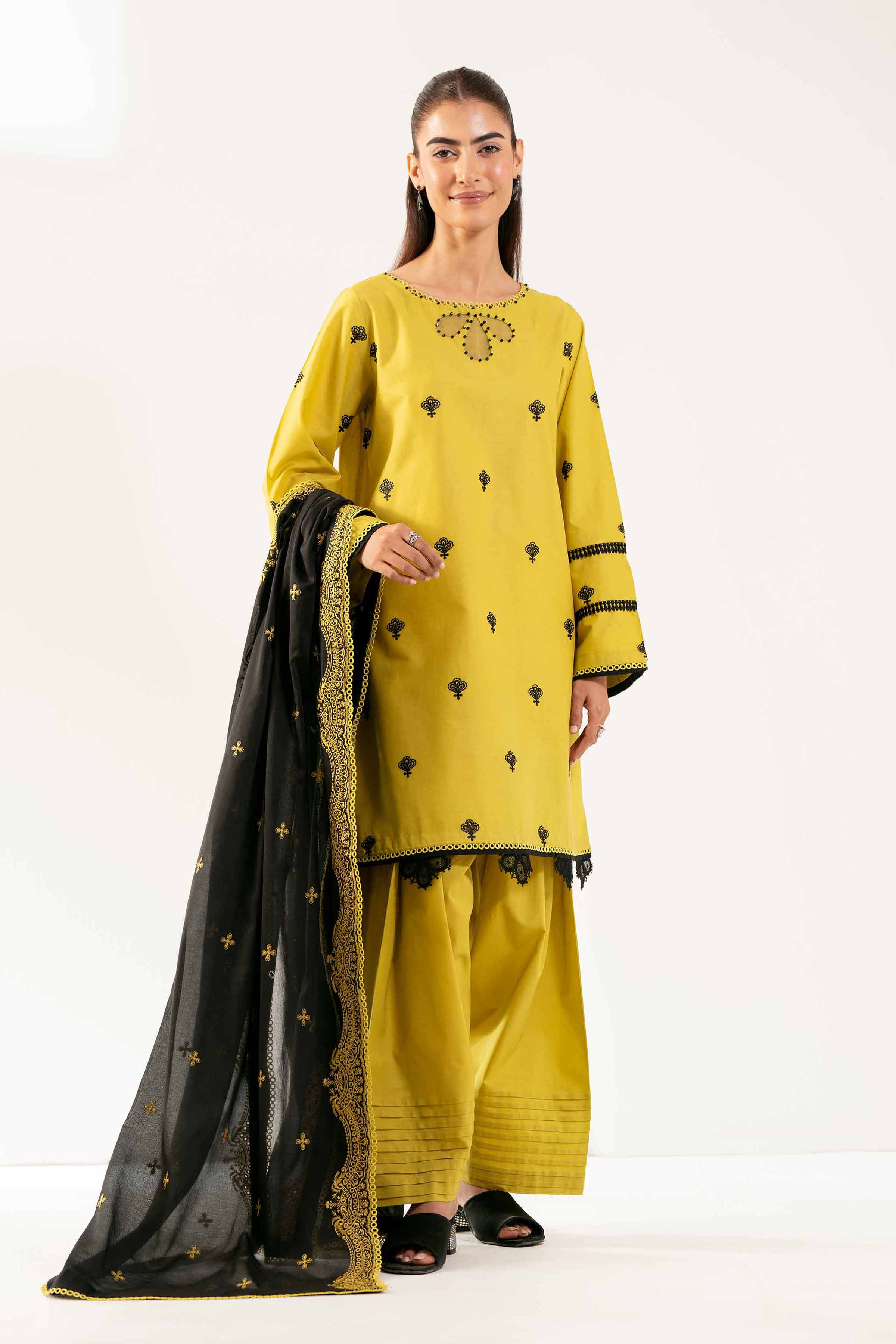 Nishat Linen 3 Piece - Dyed Embroidered Suit - 42502250 Embroidered Eid Lawn Collection 2025