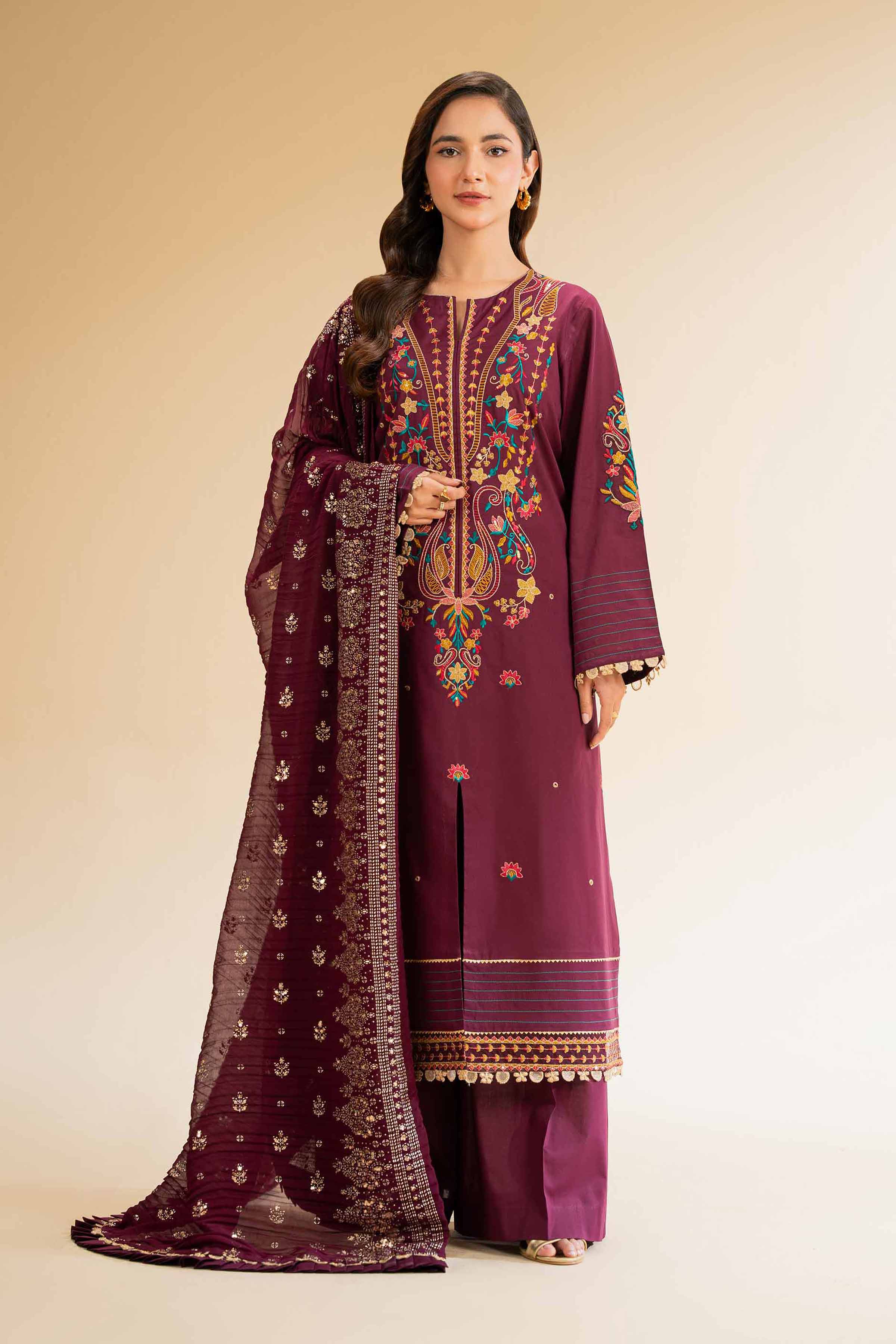 Nishat Linen 3 Piece - Embellished Suit - 42501374 Embroidered Eid Lawn Collection 2025