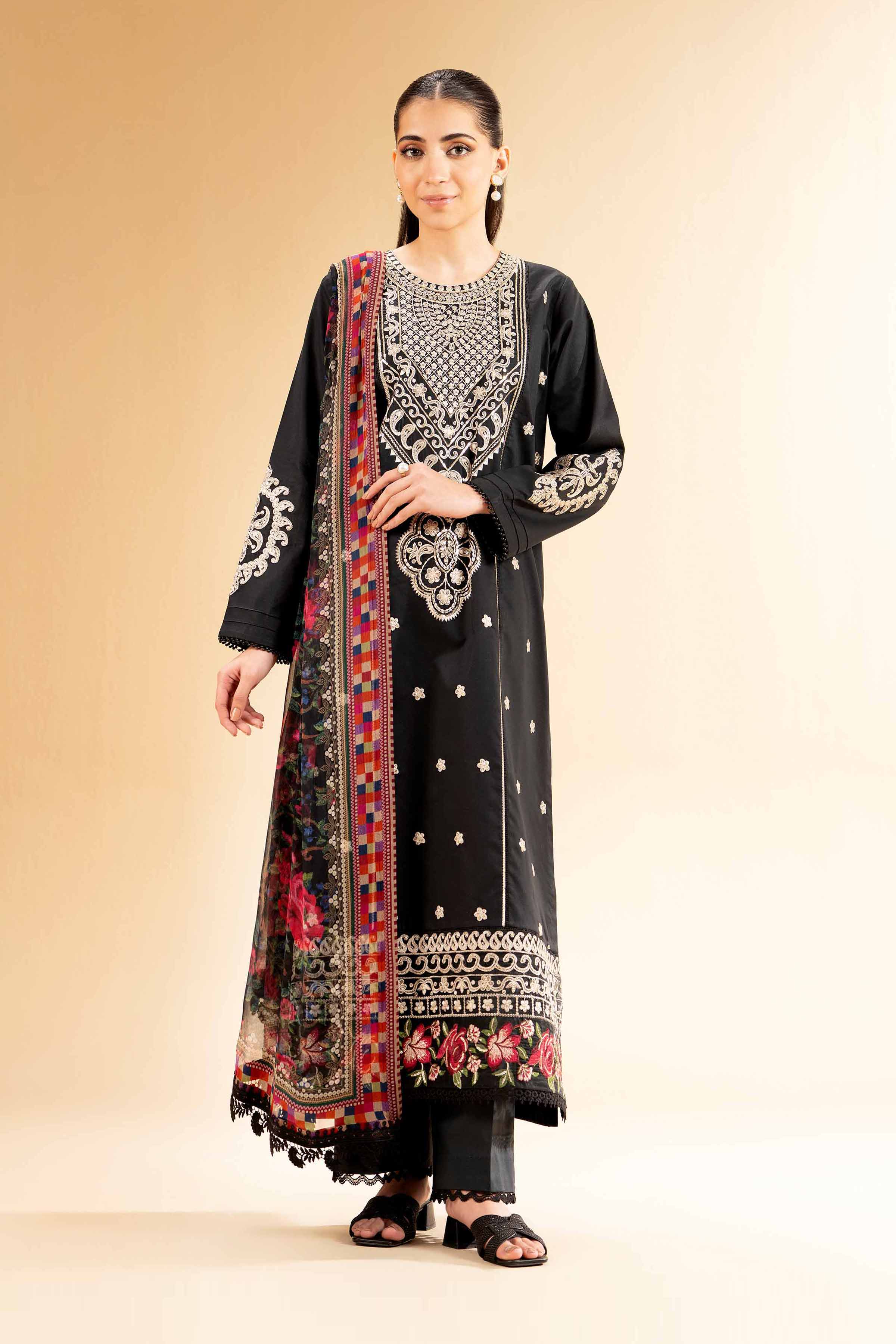 Nishat Linen 3 Piece - Embroidered Suit - 42501379 Embroidered Eid Lawn Collection 0
