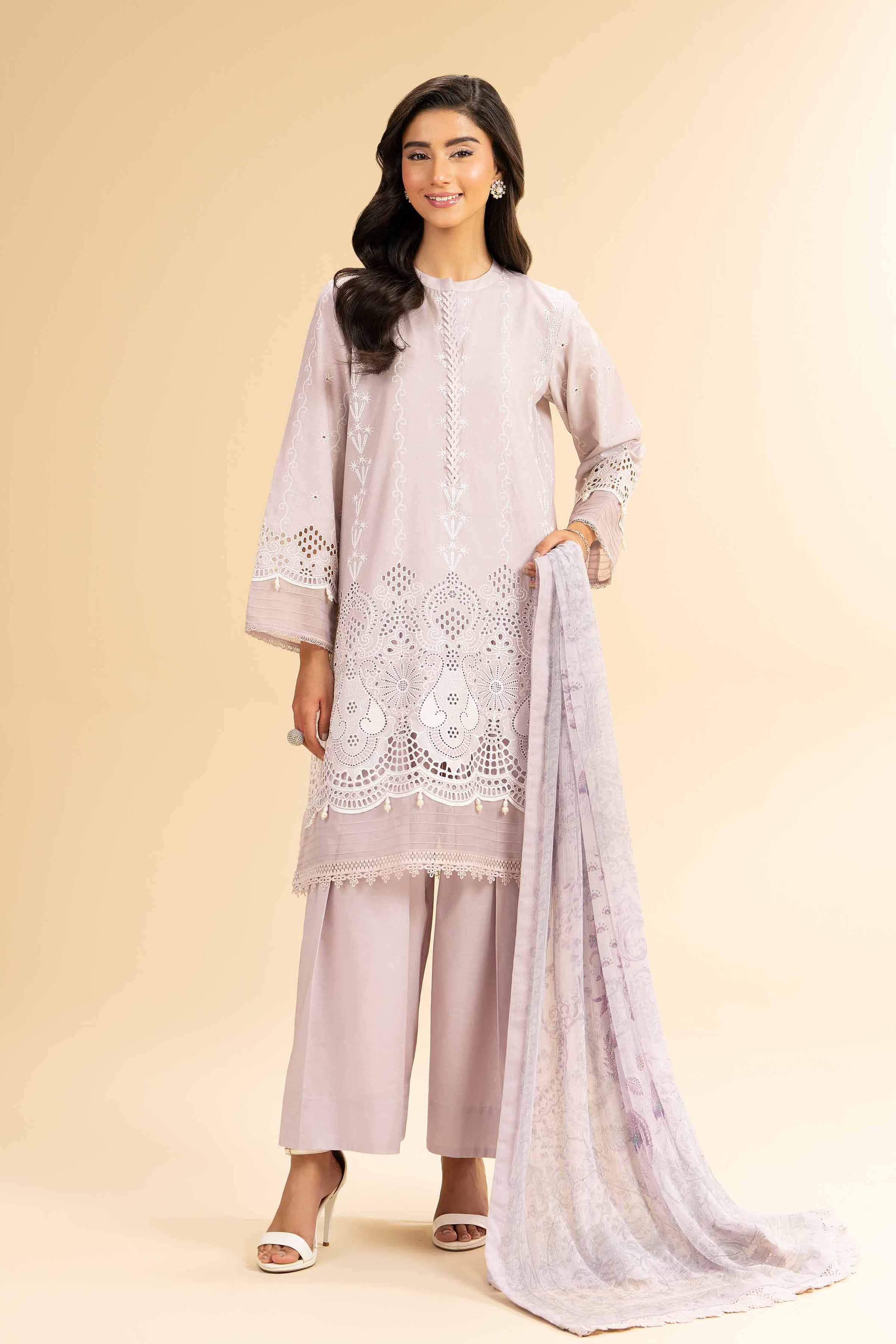 Nishat Linen 3 Piece - Embroidered Suit - 42501411 Embroidered Eid Lawn Collection 2025