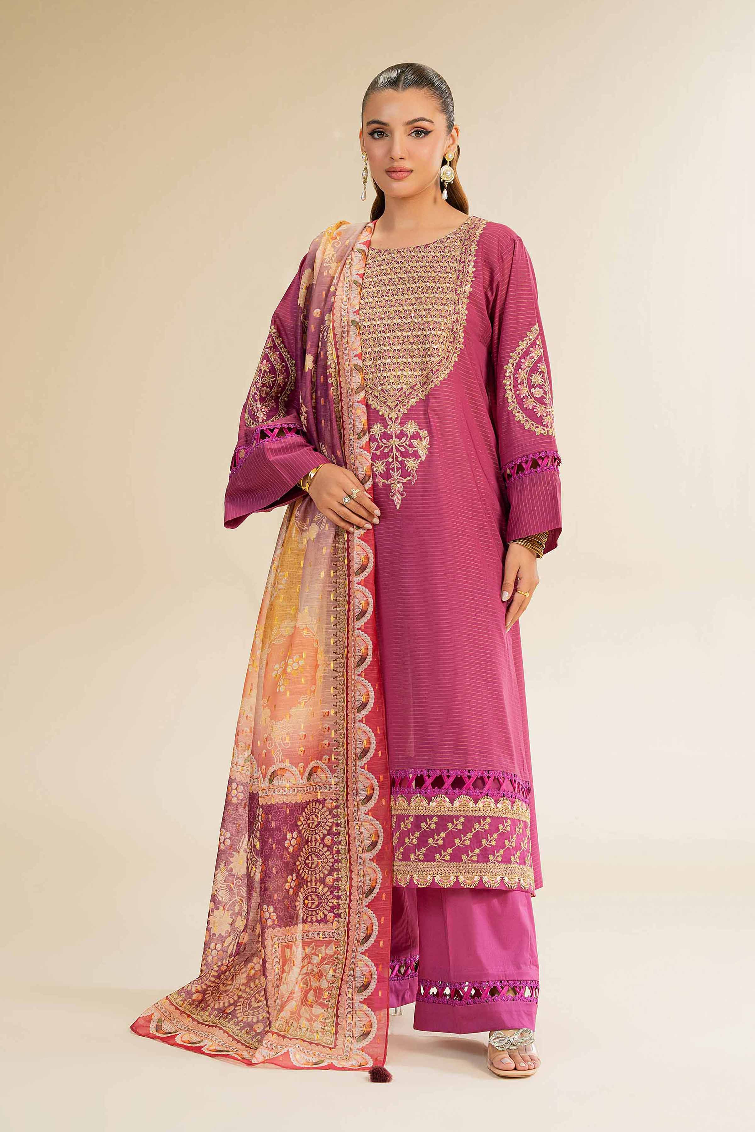 Nishat Linen 3 Piece - Embroidered Suit - 42501443 Embroidered Eid Lawn Collection 0