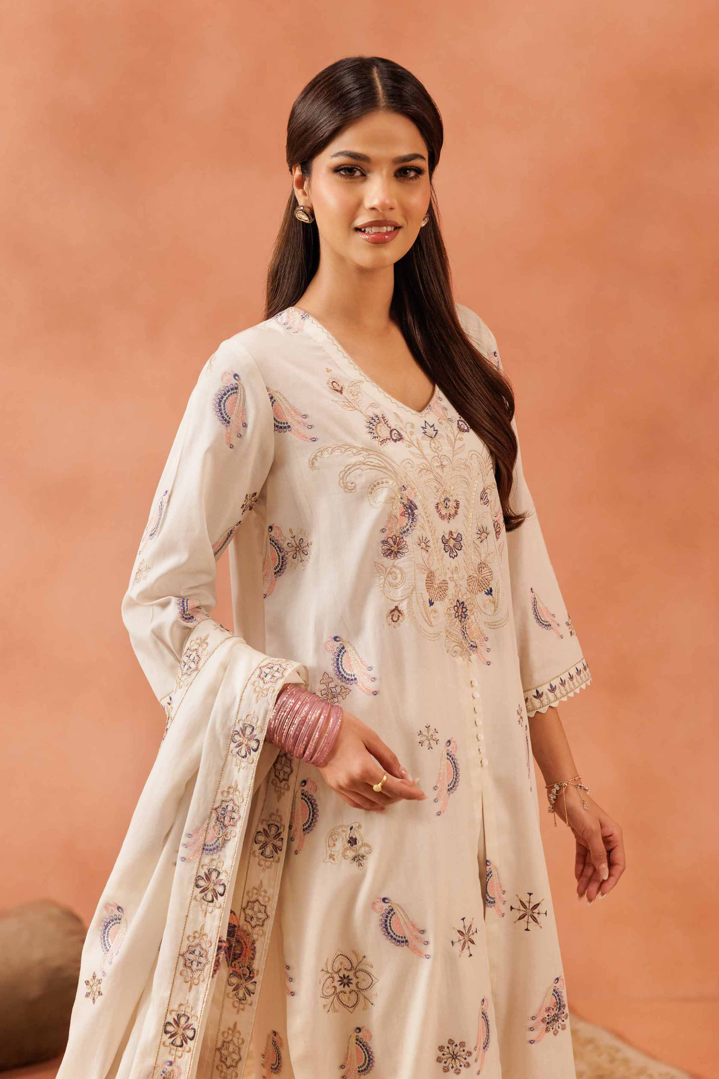 Nishat Linen 3 Piece - Embroidered Suit - KFE25-74 Eid Pret 2025 - Image 2