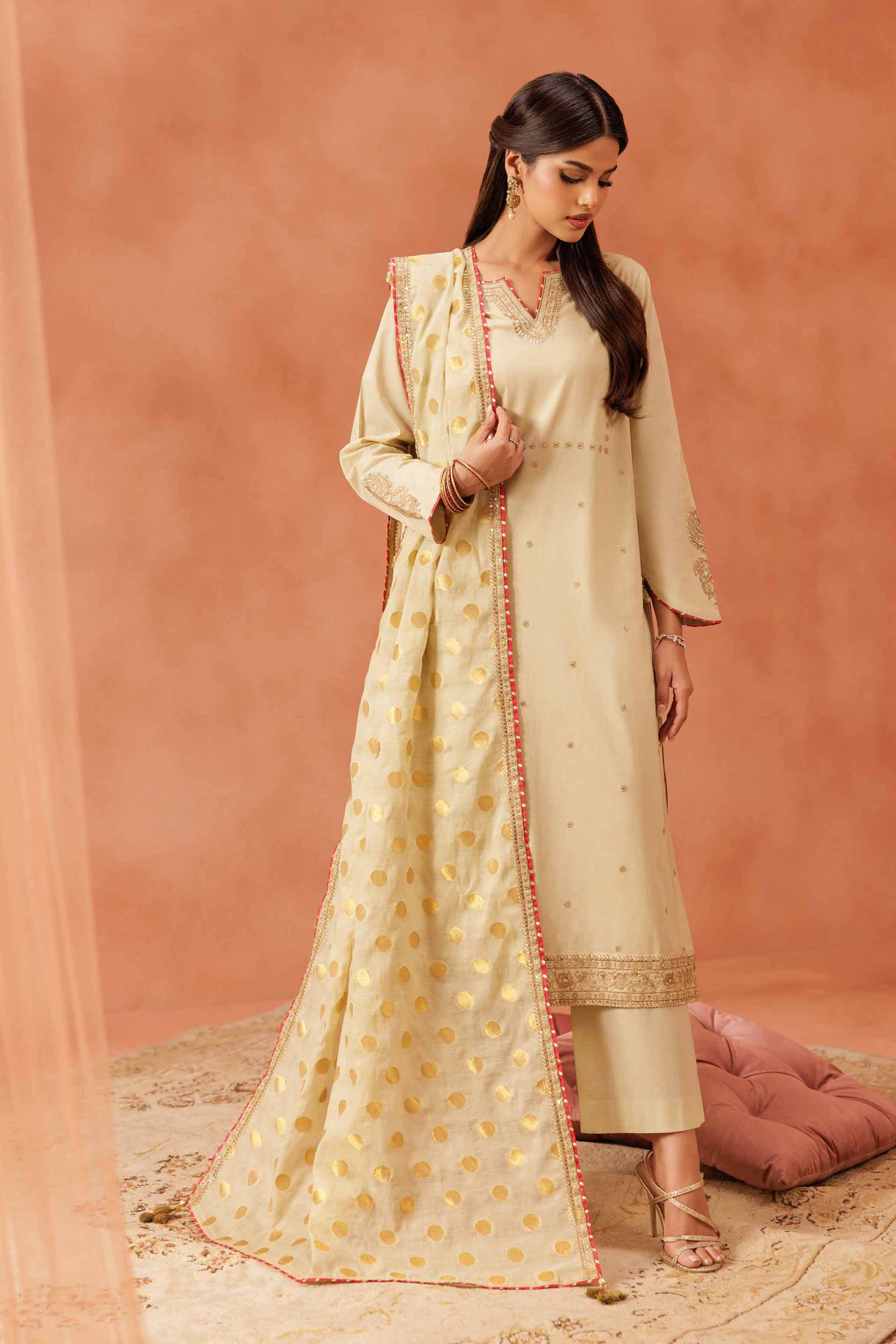 Nishat Linen 3 Piece - Embroidered Suit - KFE25-87 Eid Pret 2025