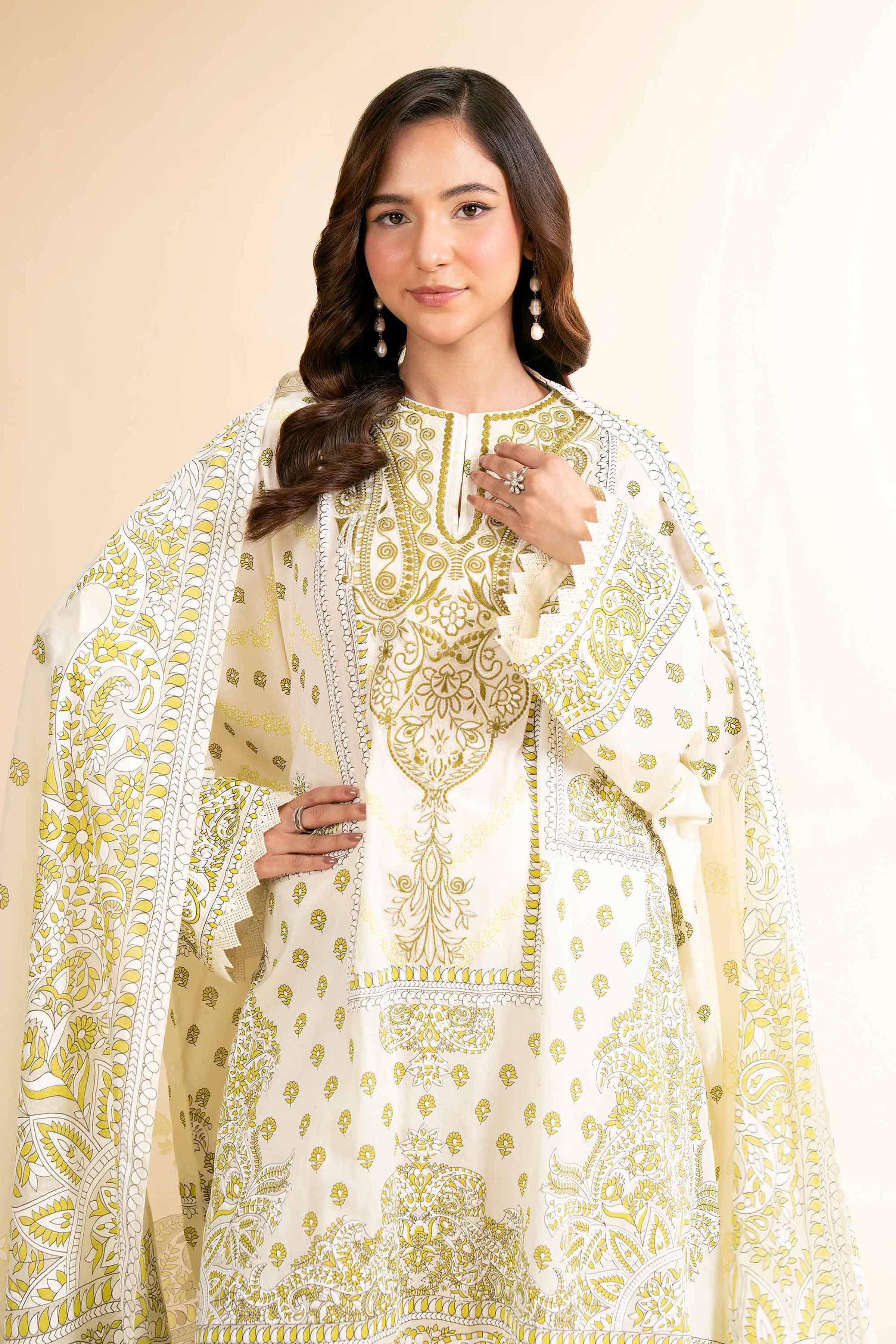 Nishat Linen 3 Piece - Flatbed Paste Embroidered Suit - 42501660 Embroidered Eid Lawn Collection 2025 - Image 2