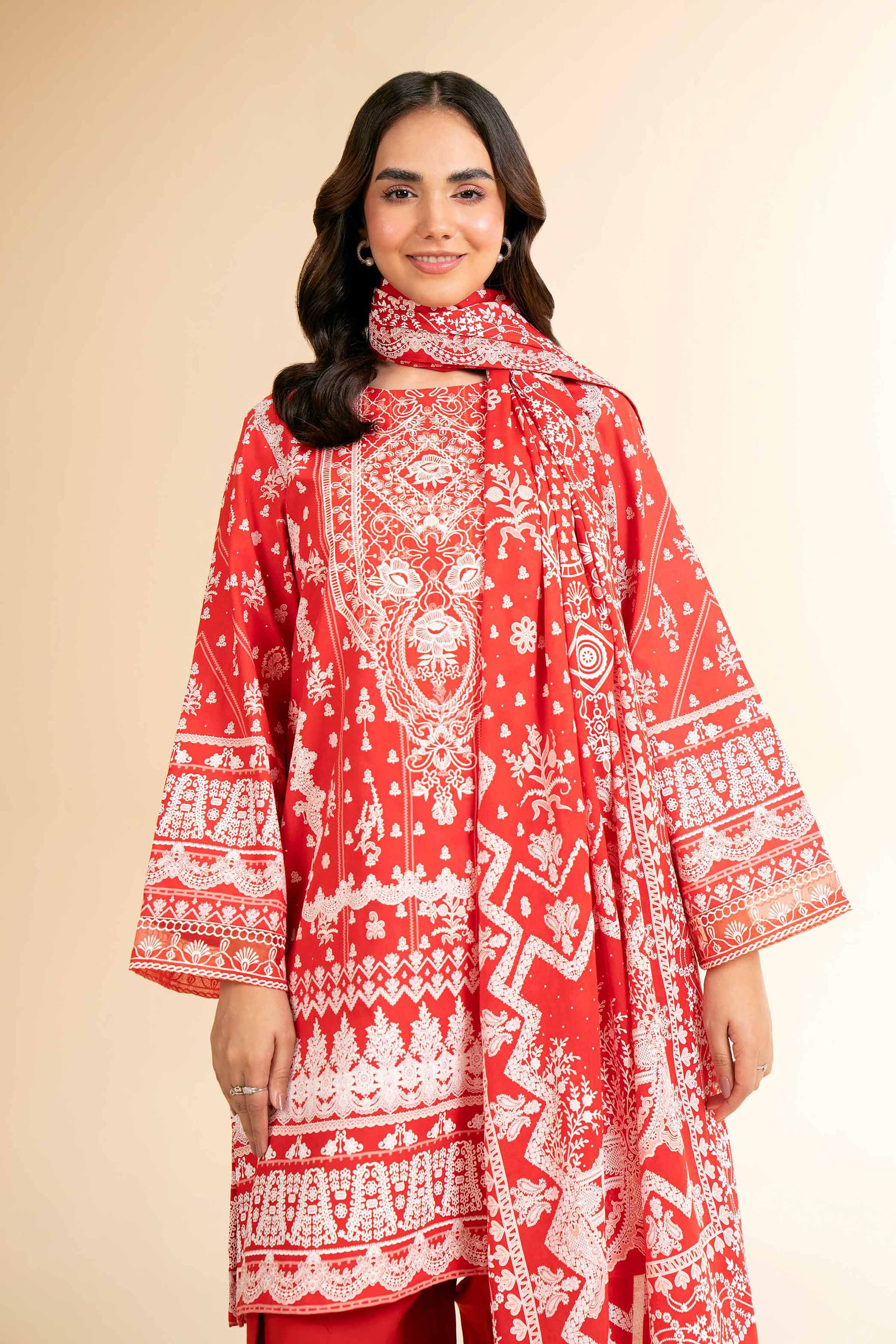 Nishat Linen 3 Piece - Flatbed Paste Embroidered Suit - 42501662 Embroidered Eid Lawn Collection 2025 - Image 2