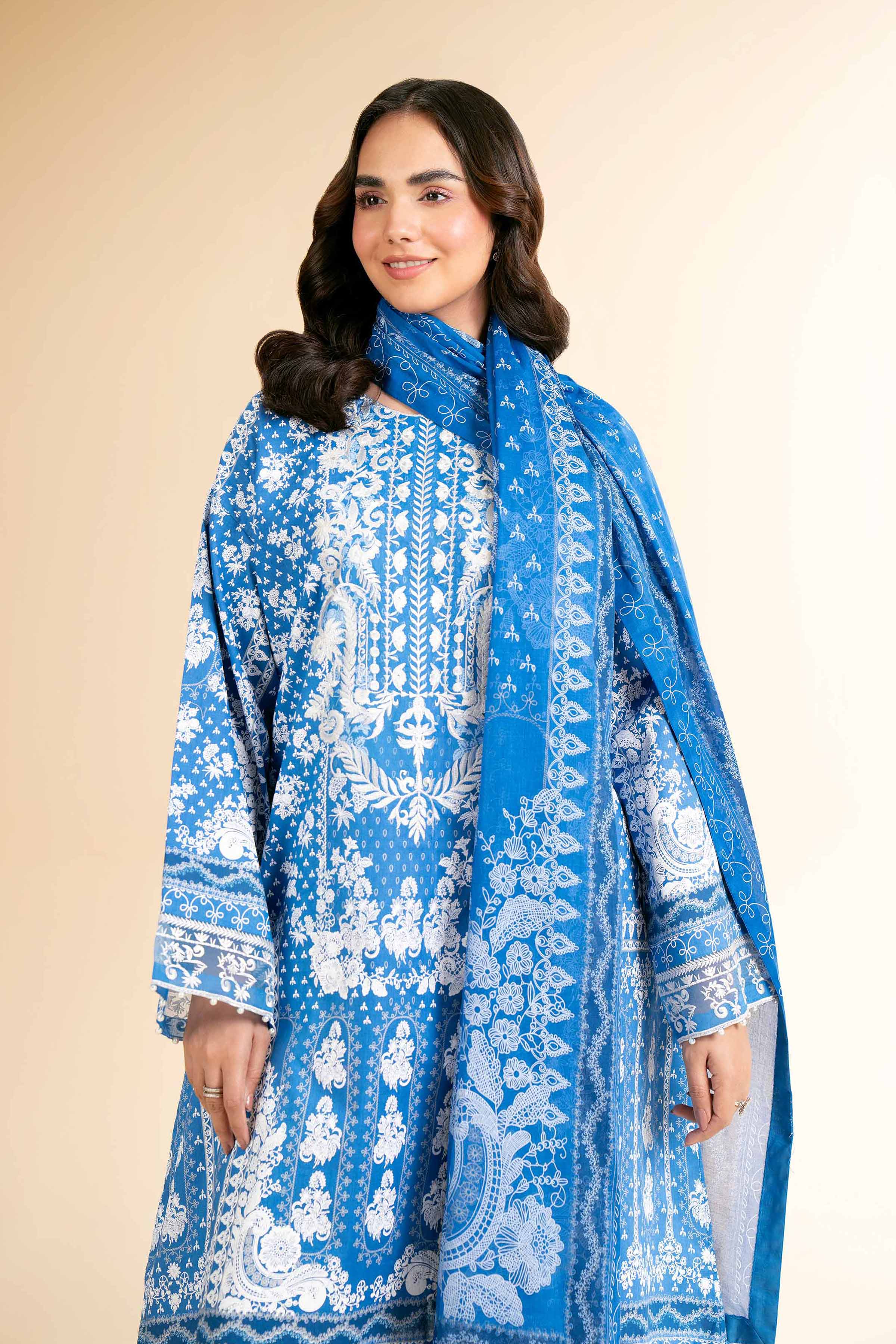Nishat Linen 3 Piece - Flatbed Paste Embroidered Suit - 42501664 Embroidered Eid Lawn Collection 2025 - Image 2