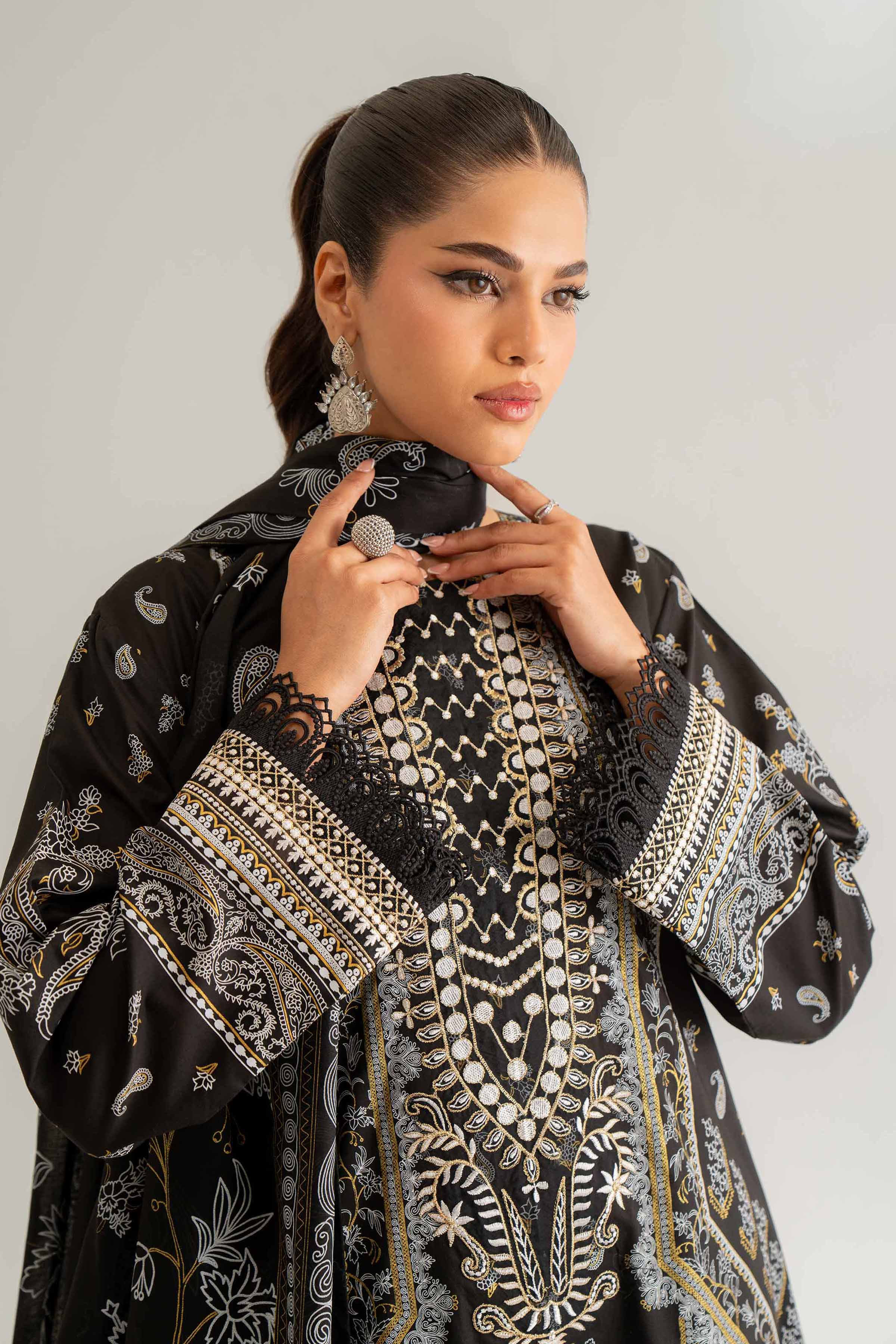 Nishat Linen 3 Piece - Flatbed Paste Embroidered Suit - 42501666 Embroidered Eid Lawn Collection 2025 - Image 2