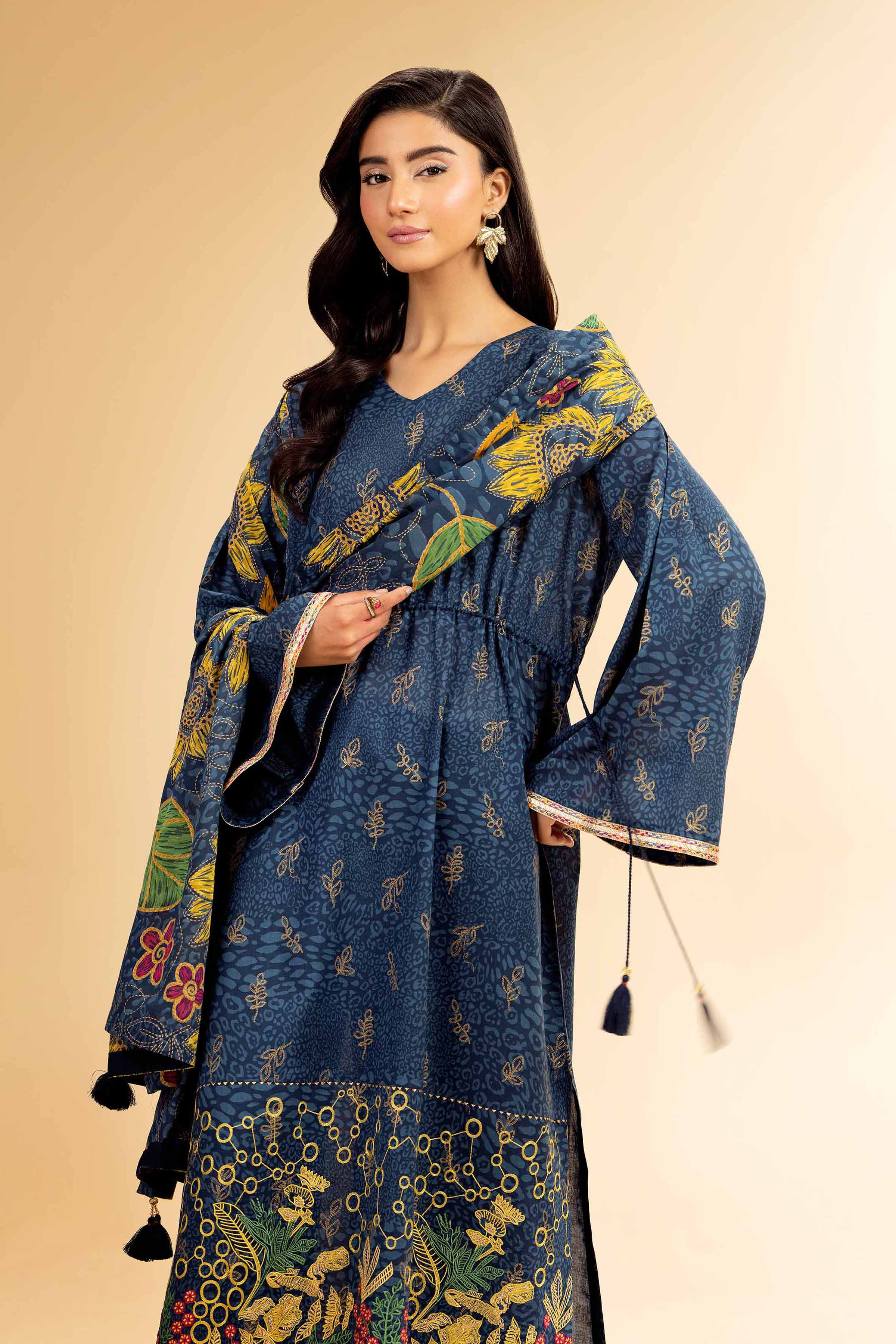 Nishat Linen 3 Piece - Gold Printed Embroidered Suit - 42501419 Embroidered Eid Lawn Collection 0 - Image 2