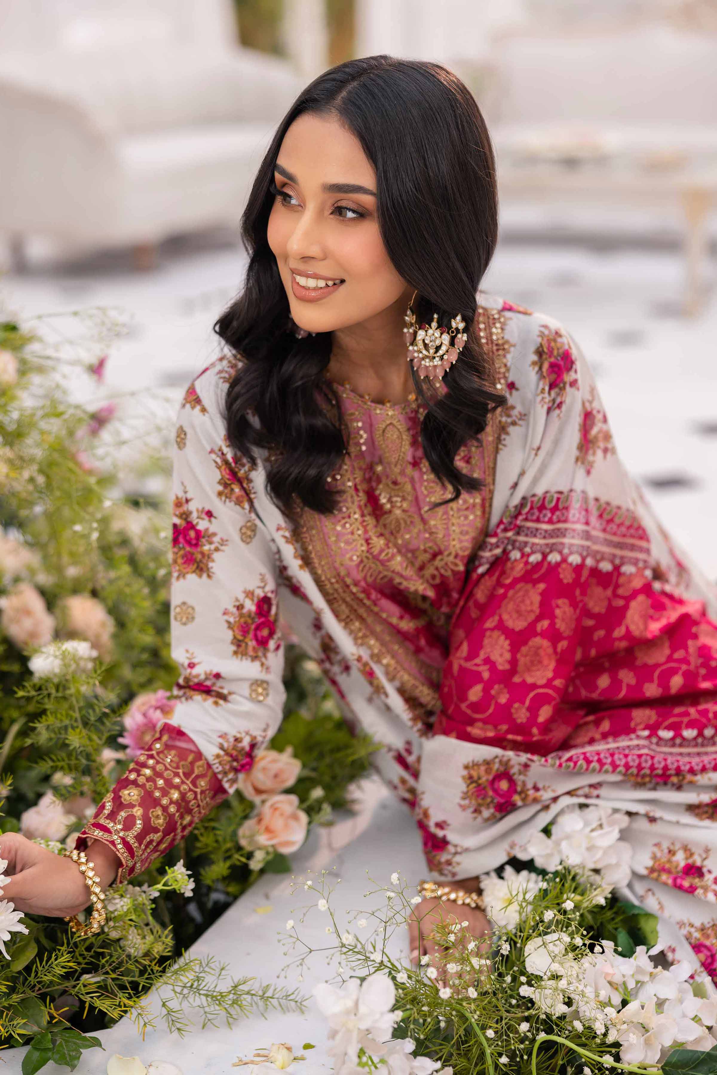 Nishat Linen 3 Piece - Gold Printed Embroidered Suit - 42501422 Embroidered Eid Lawn Collection 0 - Image 2