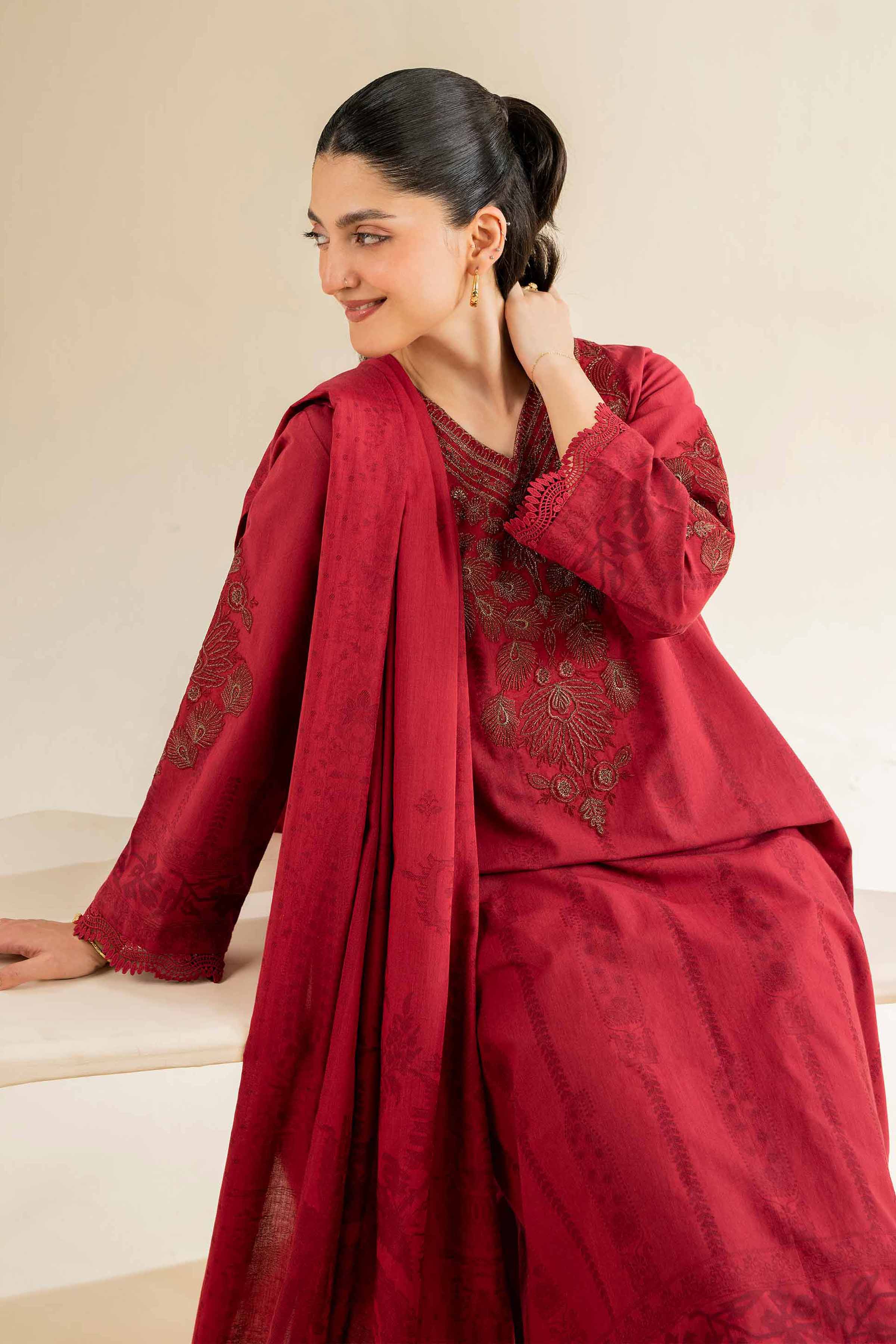 Nishat Linen 3 Piece - Jacquard Embroidered Suit - 42501042 Embroidered Eid Lawn Collection 0 - Image 2