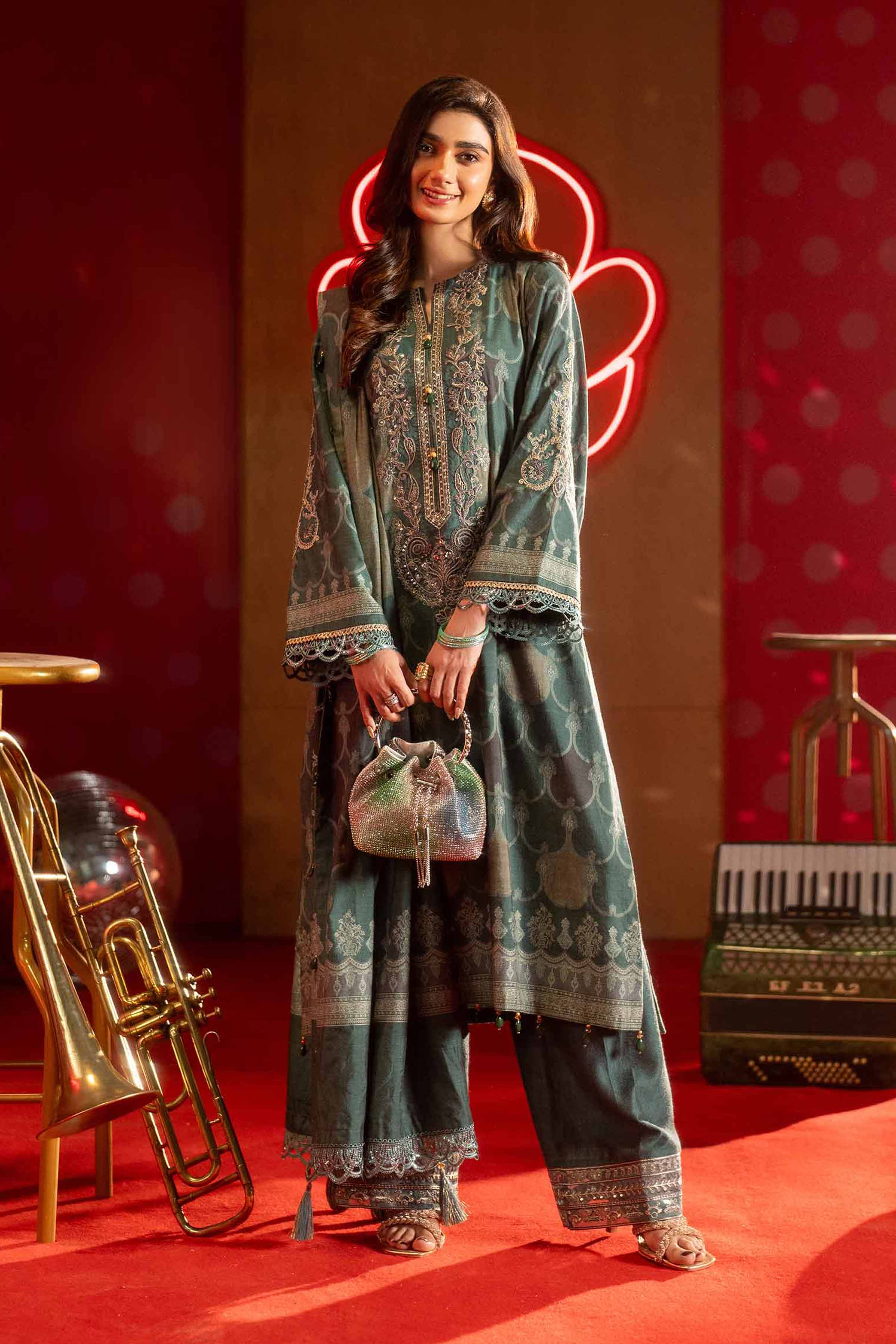 Nishat Linen 3 Piece - Jacquard Embroidered Suit - 42501403 Embroidered Eid Lawn Collection 2025