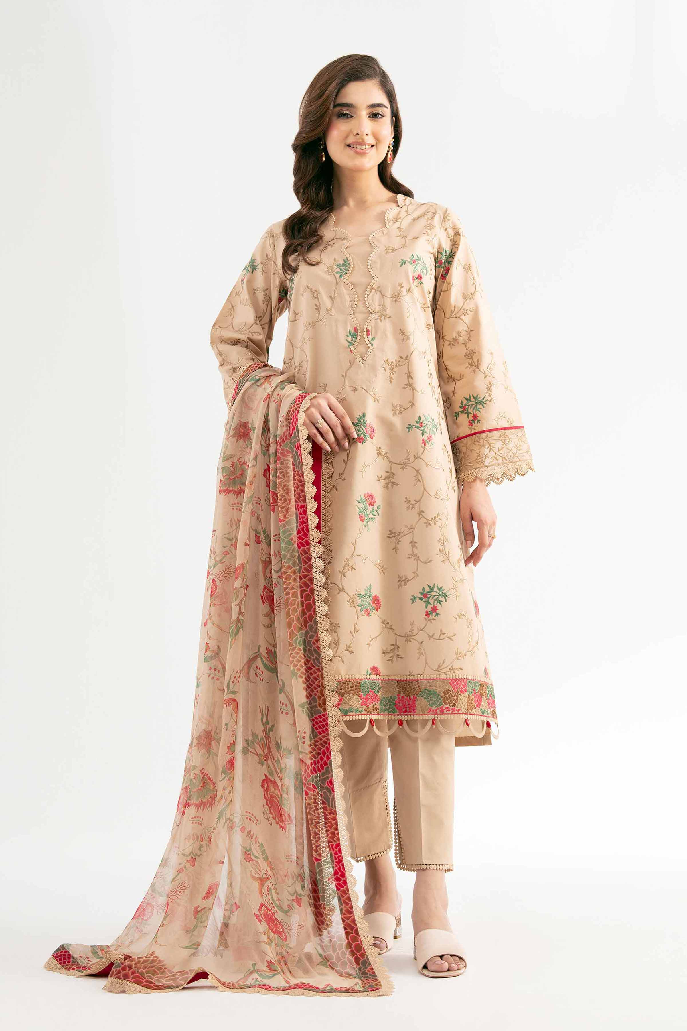 Nishat Linen 3 Piece - Jacquard Embroidered Suit - 42501821 Embroidered Eid Lawn Collection 2025