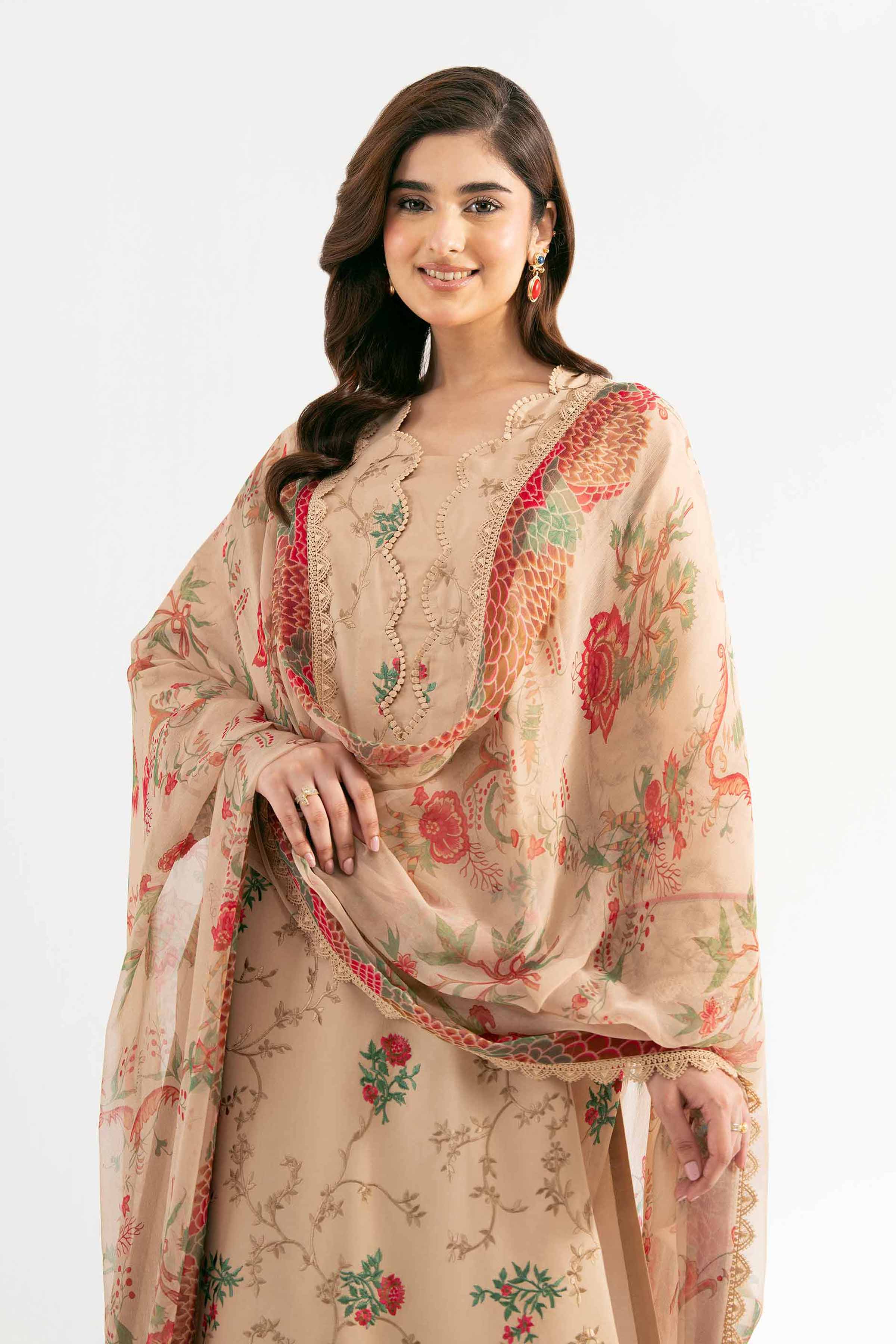 Nishat Linen 3 Piece - Jacquard Embroidered Suit - 42501821 Embroidered Eid Lawn Collection 2025 - Image 2