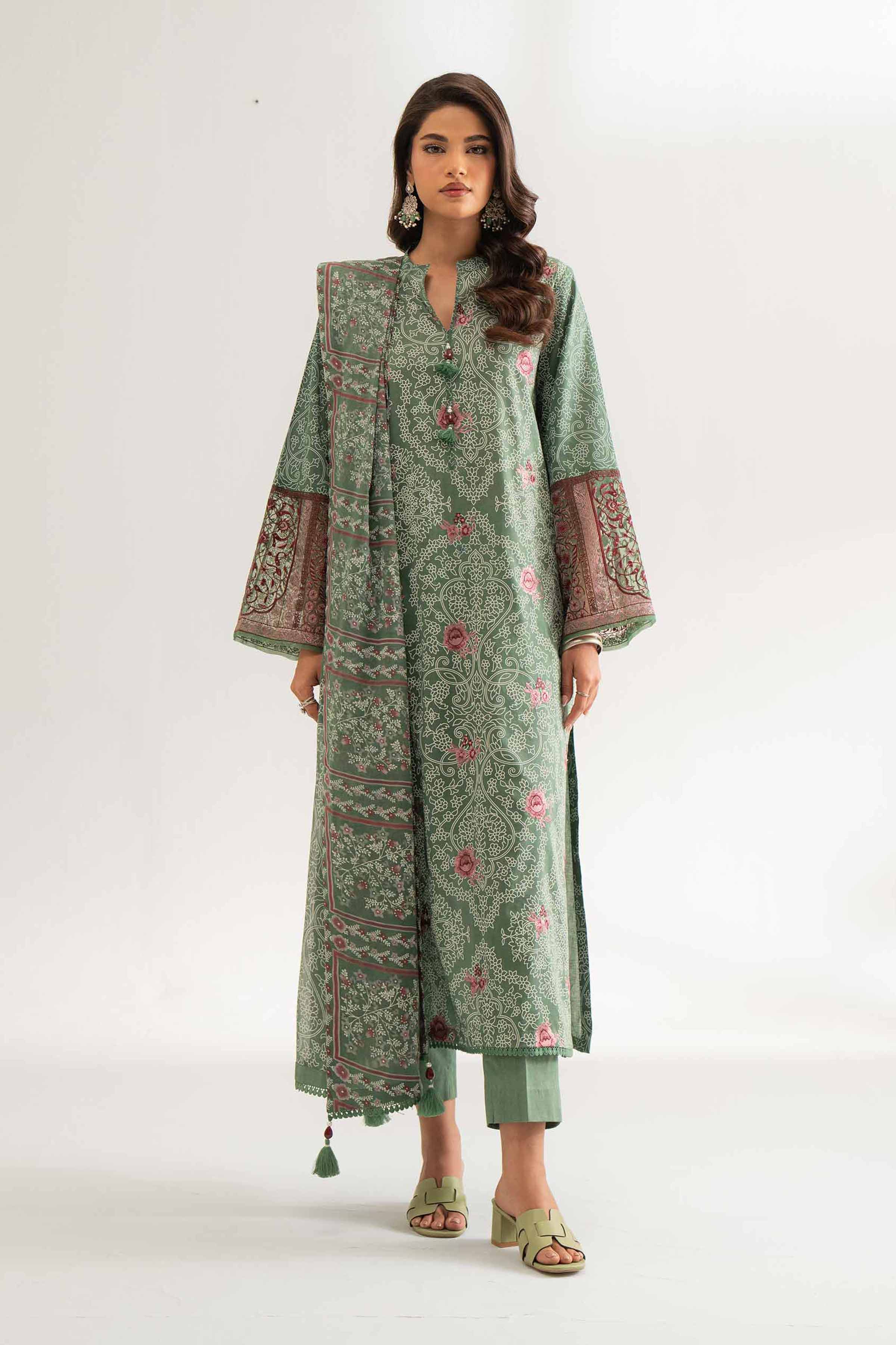 Nishat Linen 3 Piece - Paste Printed Embroidered Suit - 42501815 Embroidered Eid Lawn Collection 2025