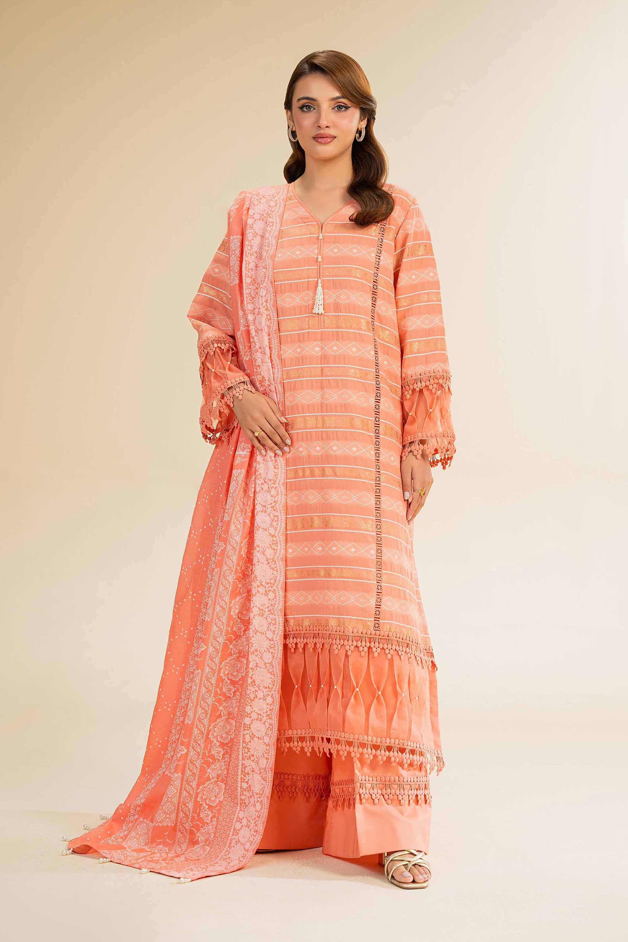 Nishat Linen 3 Piece - Paste Printed With Jacquard Suit - 42501107 Spring Summer Prints 2025