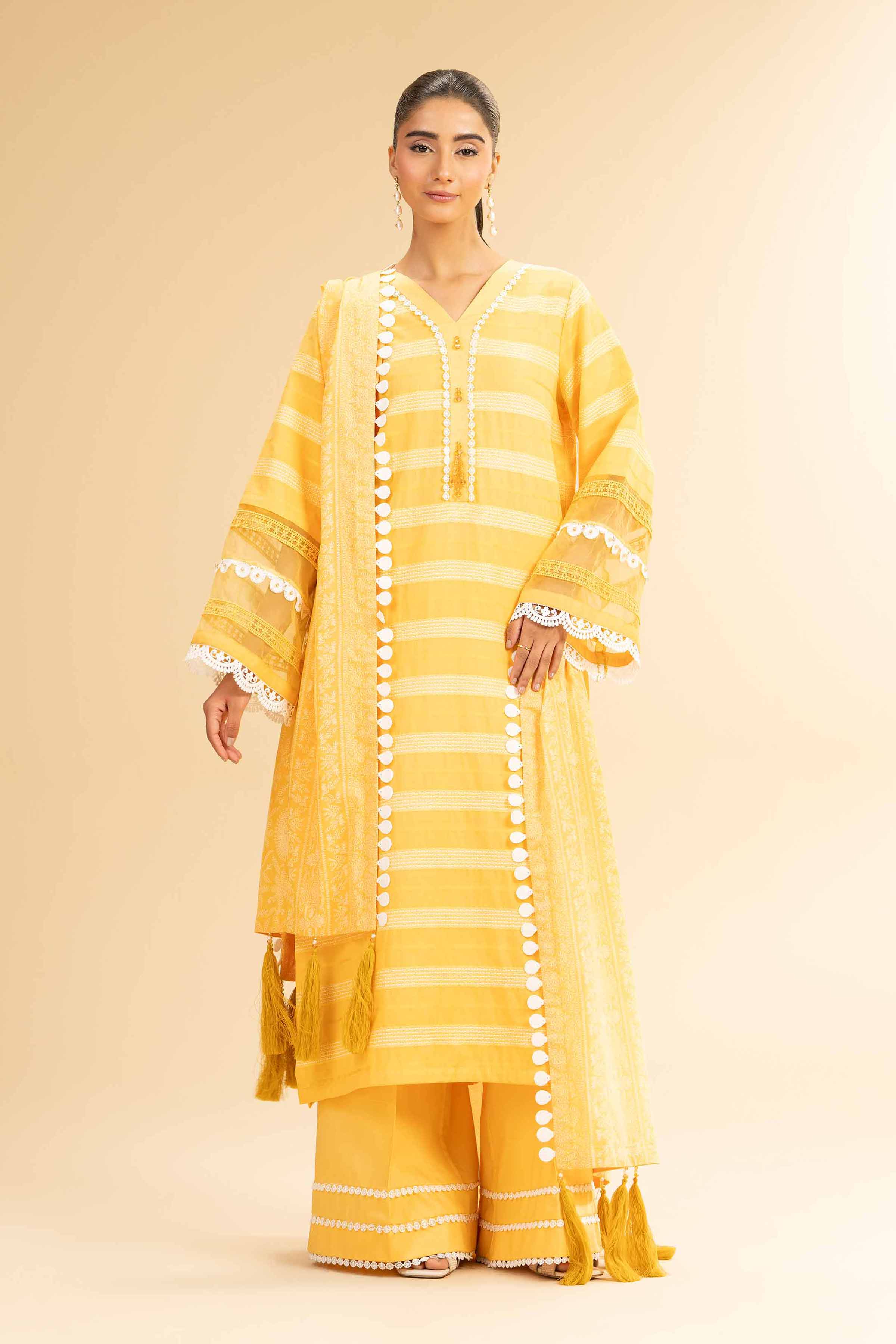 Nishat Linen 3 Piece - Paste Printed With Jacquard Suit - 42501110 Spring Summer Prints 2025