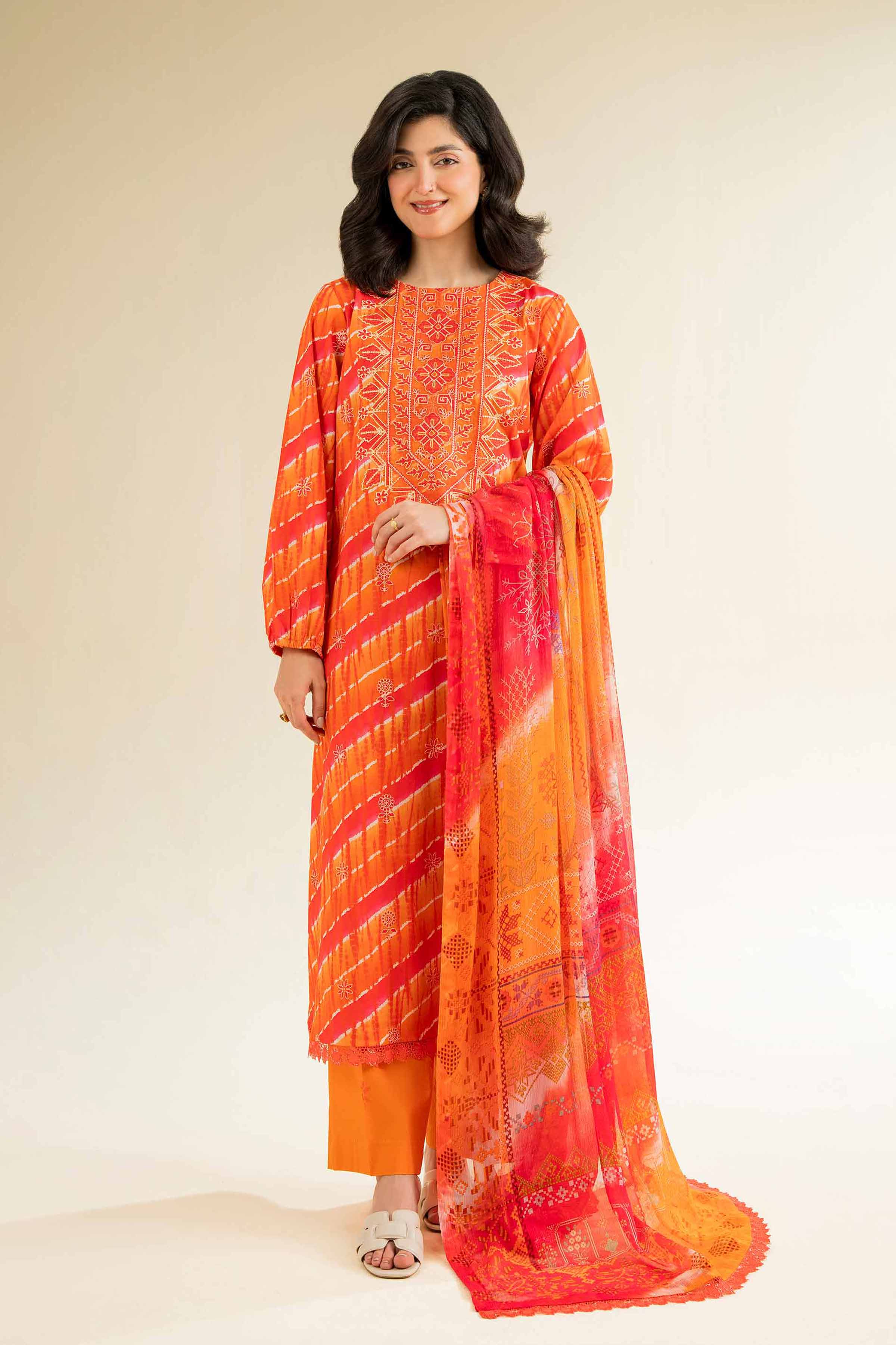 Nishat Linen 3 Piece - Printed Embroidered Suit - 42501081 Spring Summer Prints 2025