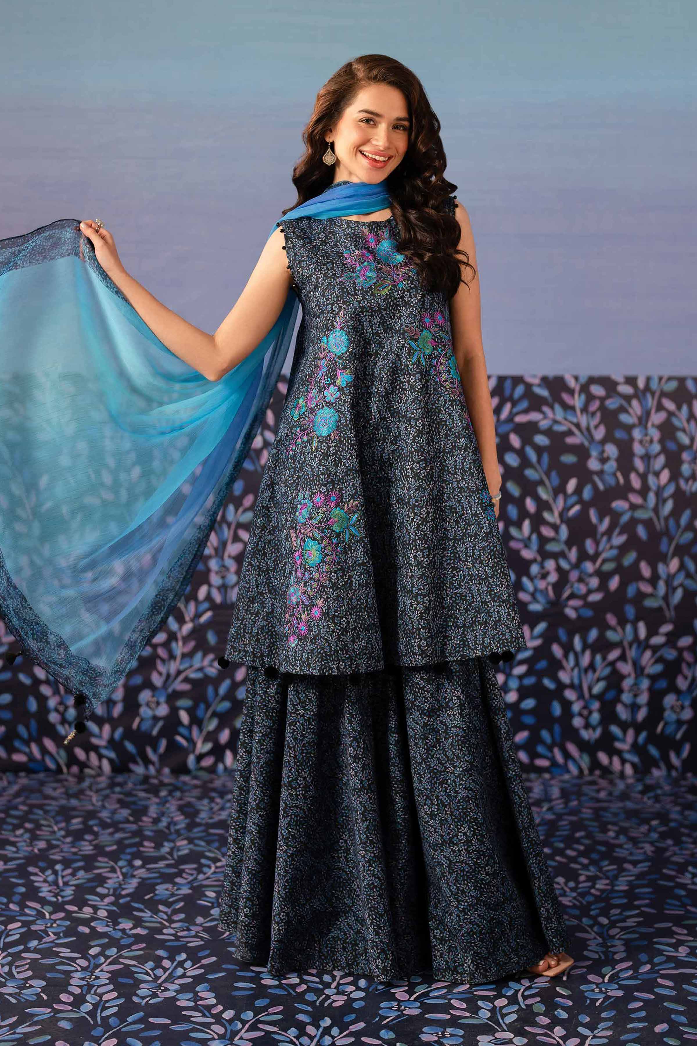 Nishat Linen 3 Piece - Printed Embroidered Suit - 42501084 Embroidered Eid Lawn Collection 0