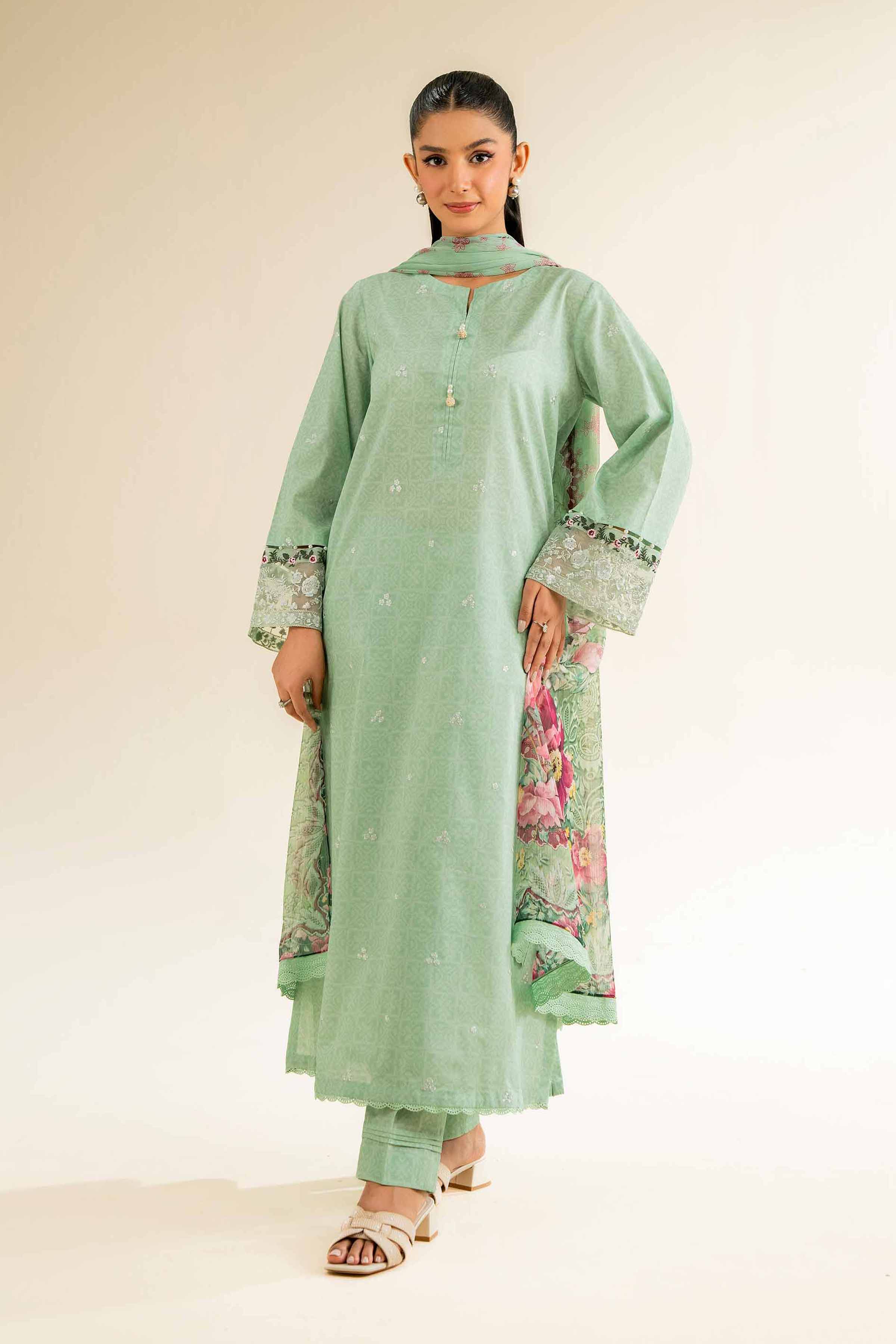 Nishat Linen 3 Piece - Printed Embroidered Suit - 42501089 Embroidered Eid Lawn Collection 0