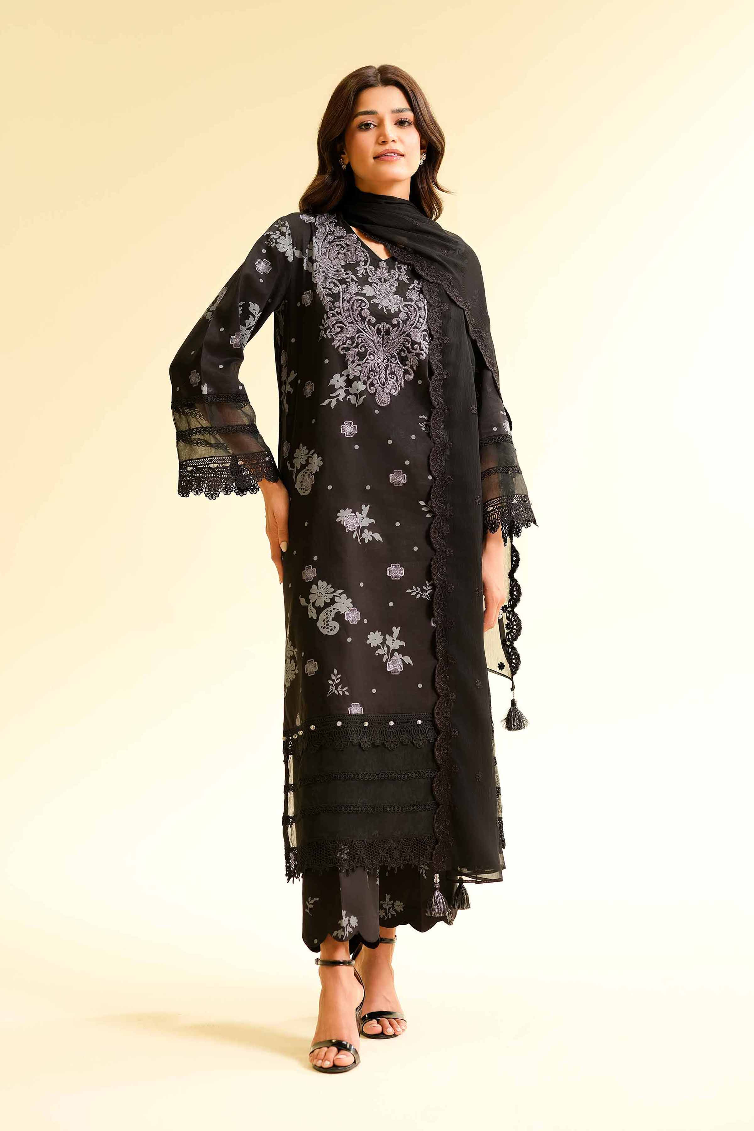 Nishat Linen 3 Piece - Printed Embroidered Suit - 42501277 Embroidered Eid Lawn Collection 0