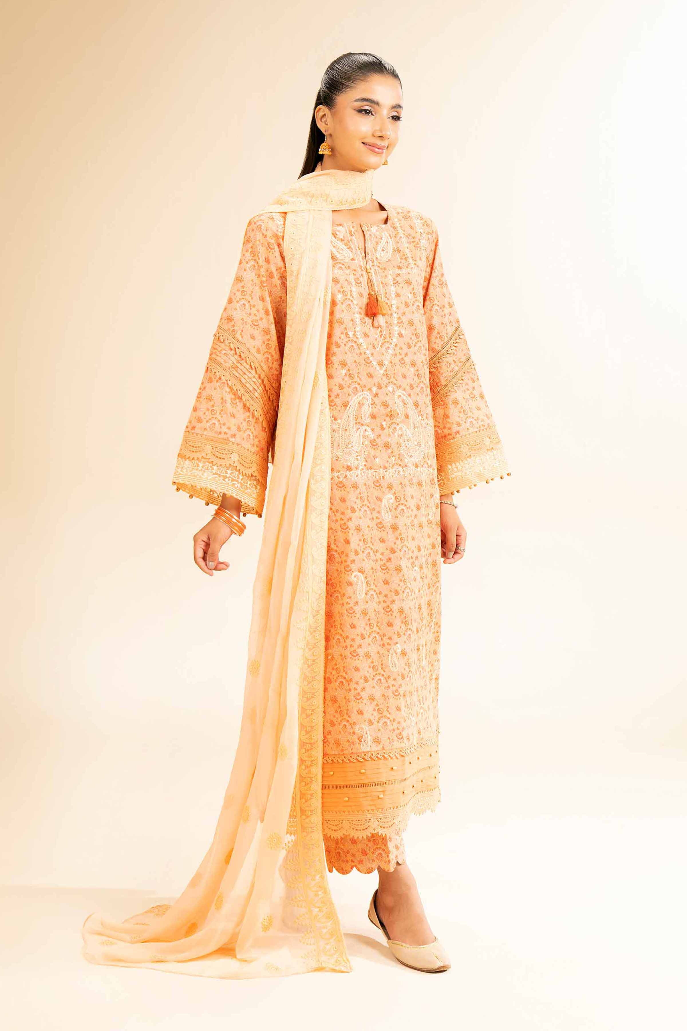 Nishat Linen 3 Piece - Printed Embroidered Suit - 42501284 Embroidered Eid Lawn Collection 0