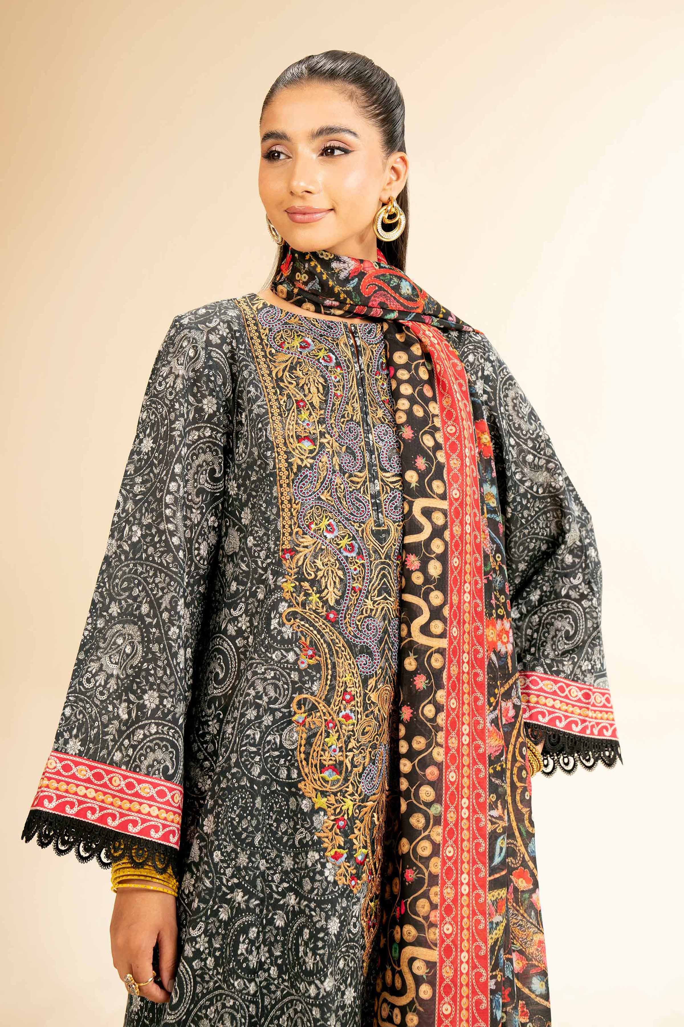 Nishat Linen 3 Piece - Printed Embroidered Suit - 42501308 Embroidered Eid Lawn Collection 0 - Image 2