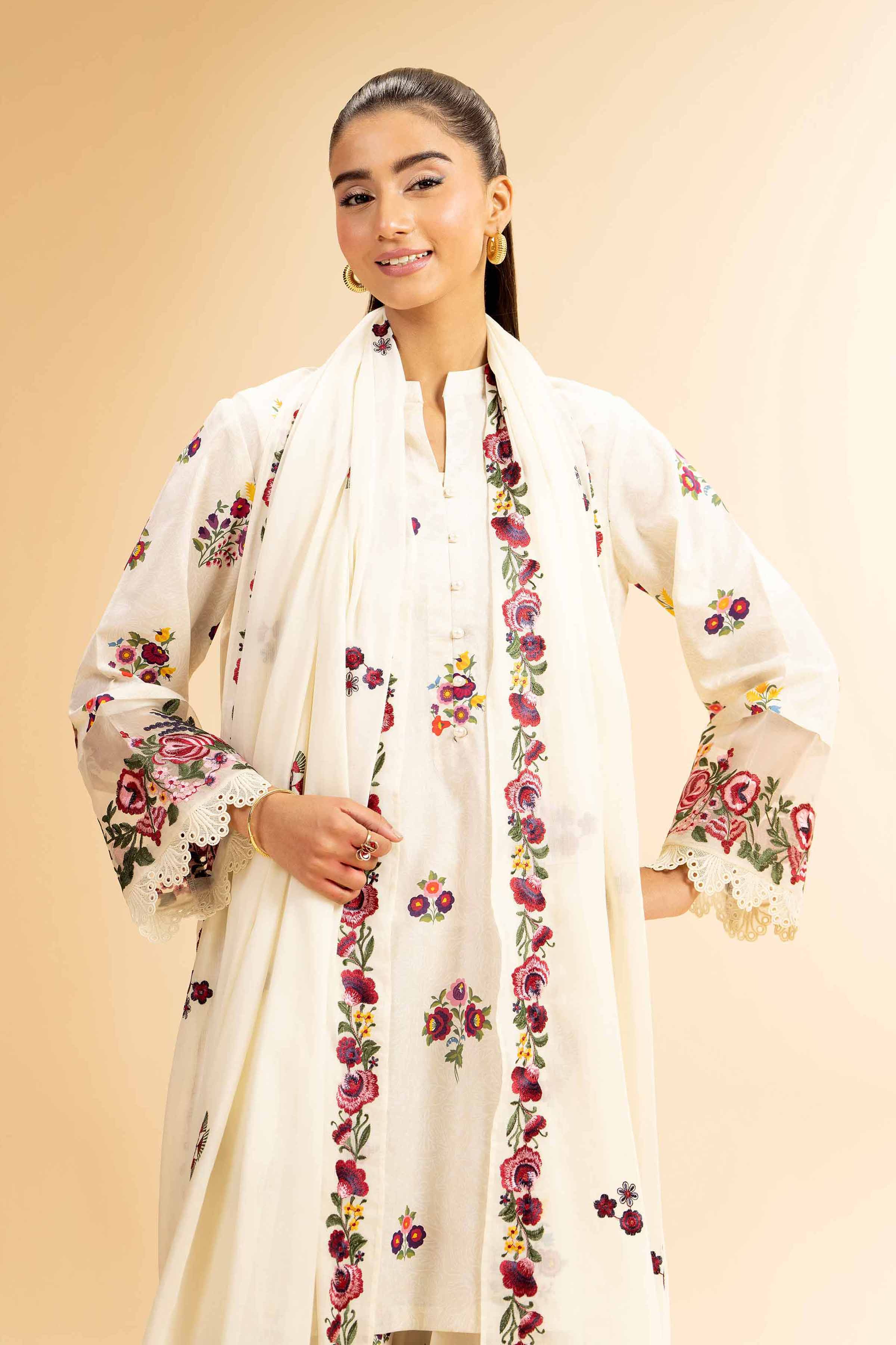 Nishat Linen 3 Piece - Printed Embroidered Suit - 42501358 Embroidered Eid Lawn Collection 0 - Image 2