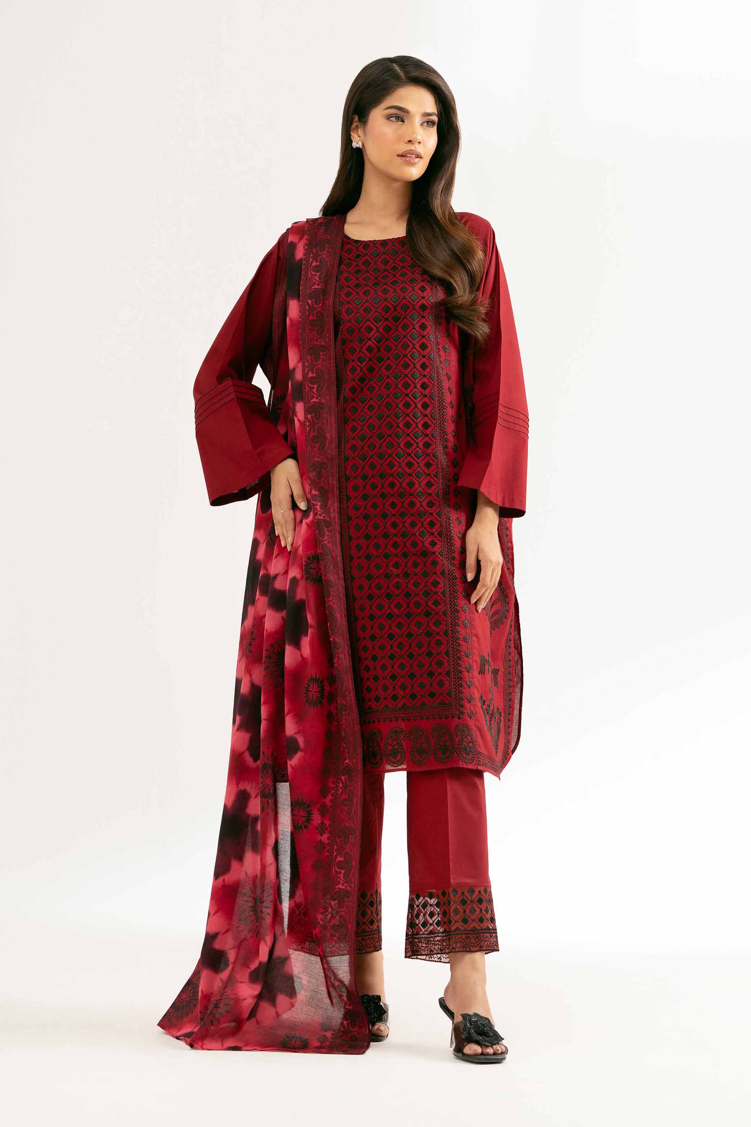Nishat Linen 3 Piece - Printed Embroidered Suit - 42501656 Embroidered Eid Lawn Collection 2025