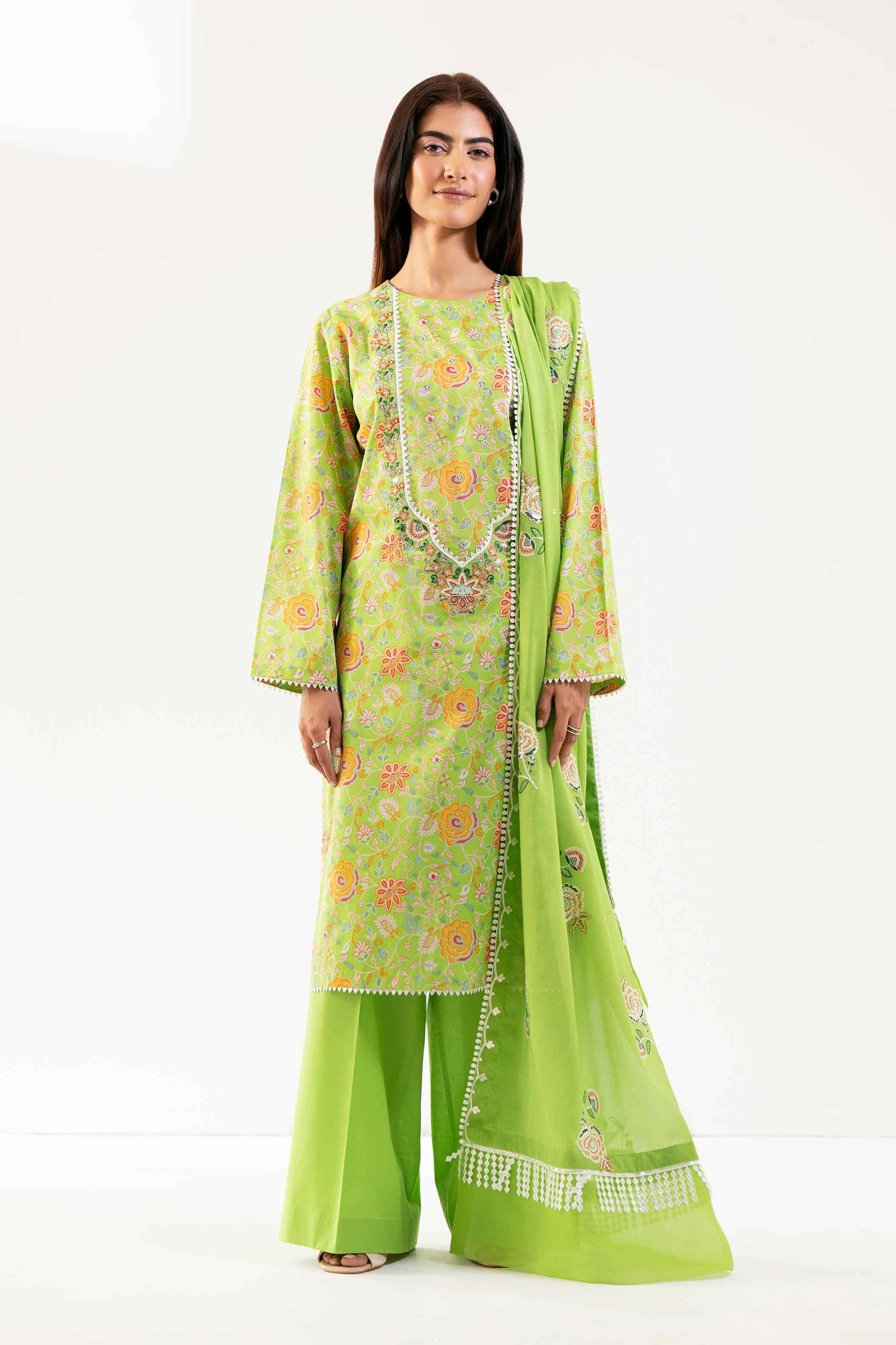 Nishat Linen 3 Piece - Printed Embroidered Suit - 42502128 Embroidered Eid Lawn Collection 2025