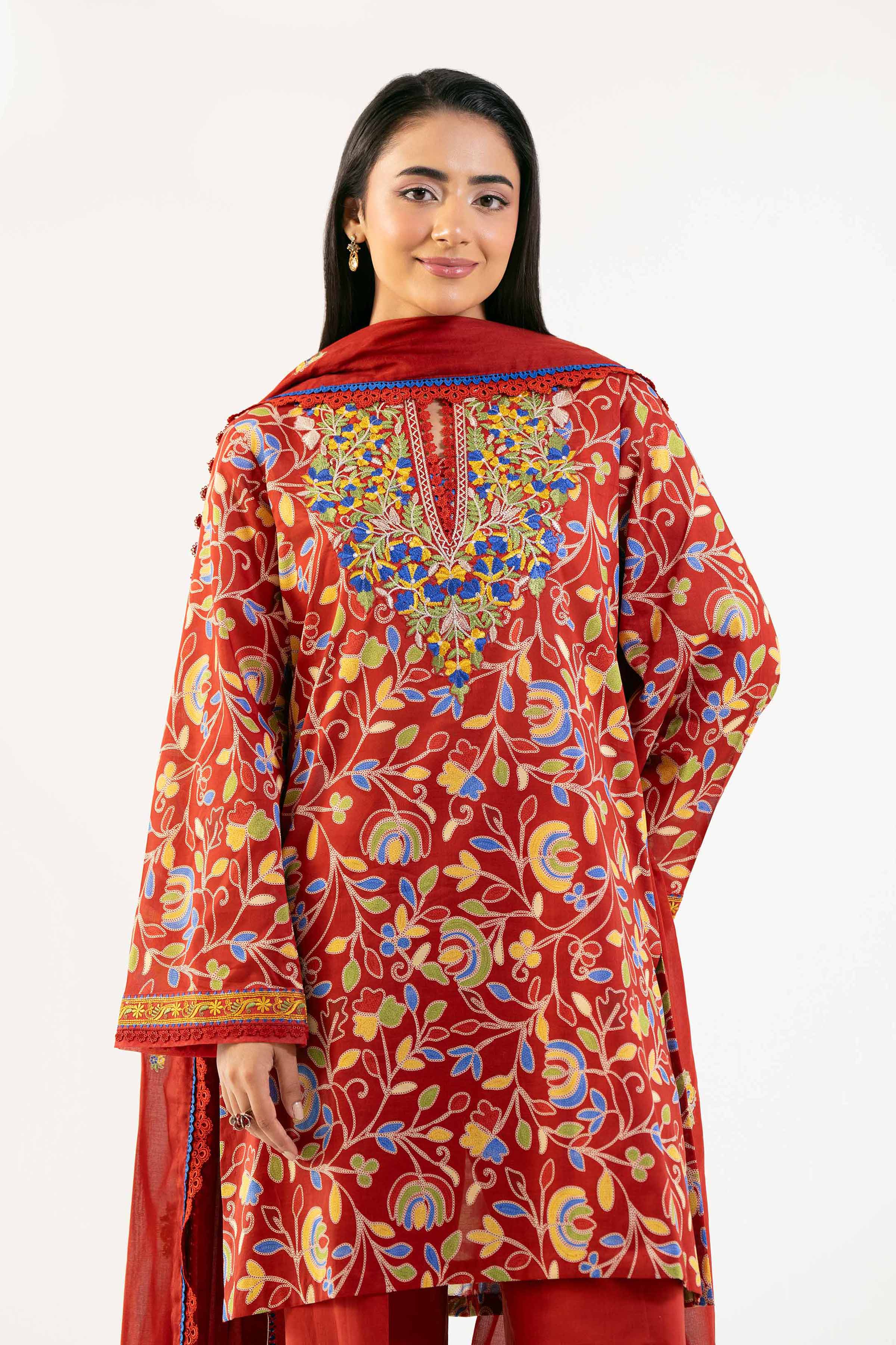 Nishat Linen 3 Piece - Printed Embroidered Suit - 42502131 Embroidered Eid Lawn Collection 2025 - Image 2