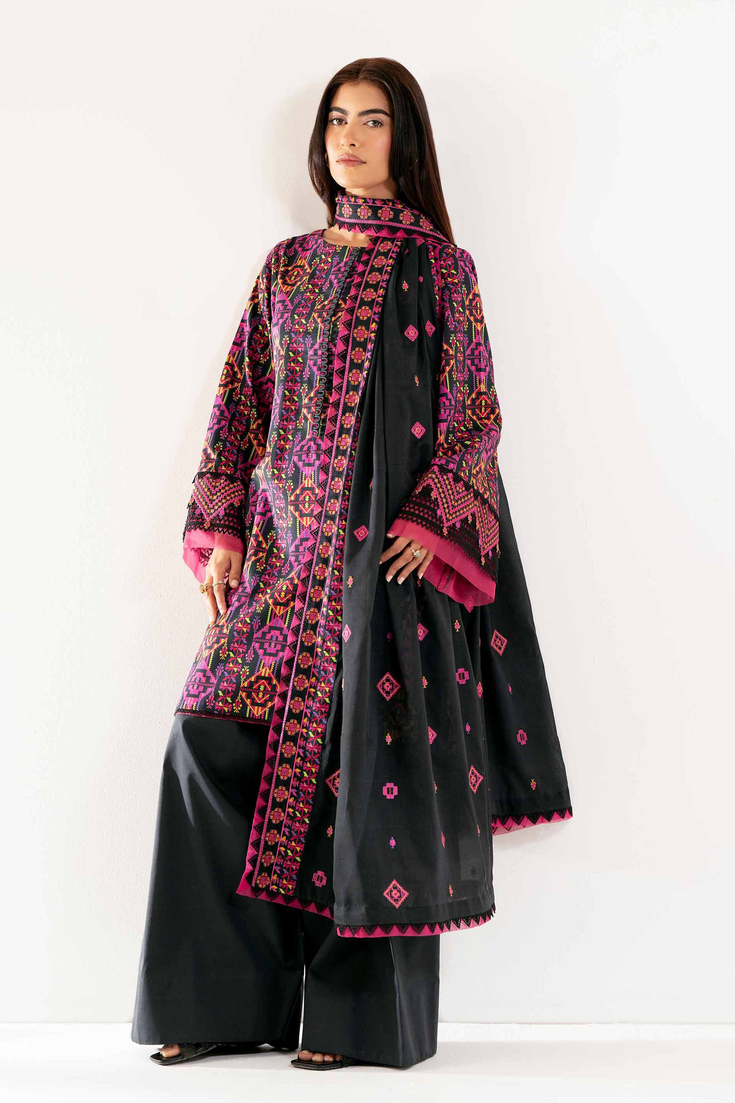Nishat Linen 3 Piece - Printed Embroidered Suit - 42502132 Embroidered Eid Lawn Collection 2025