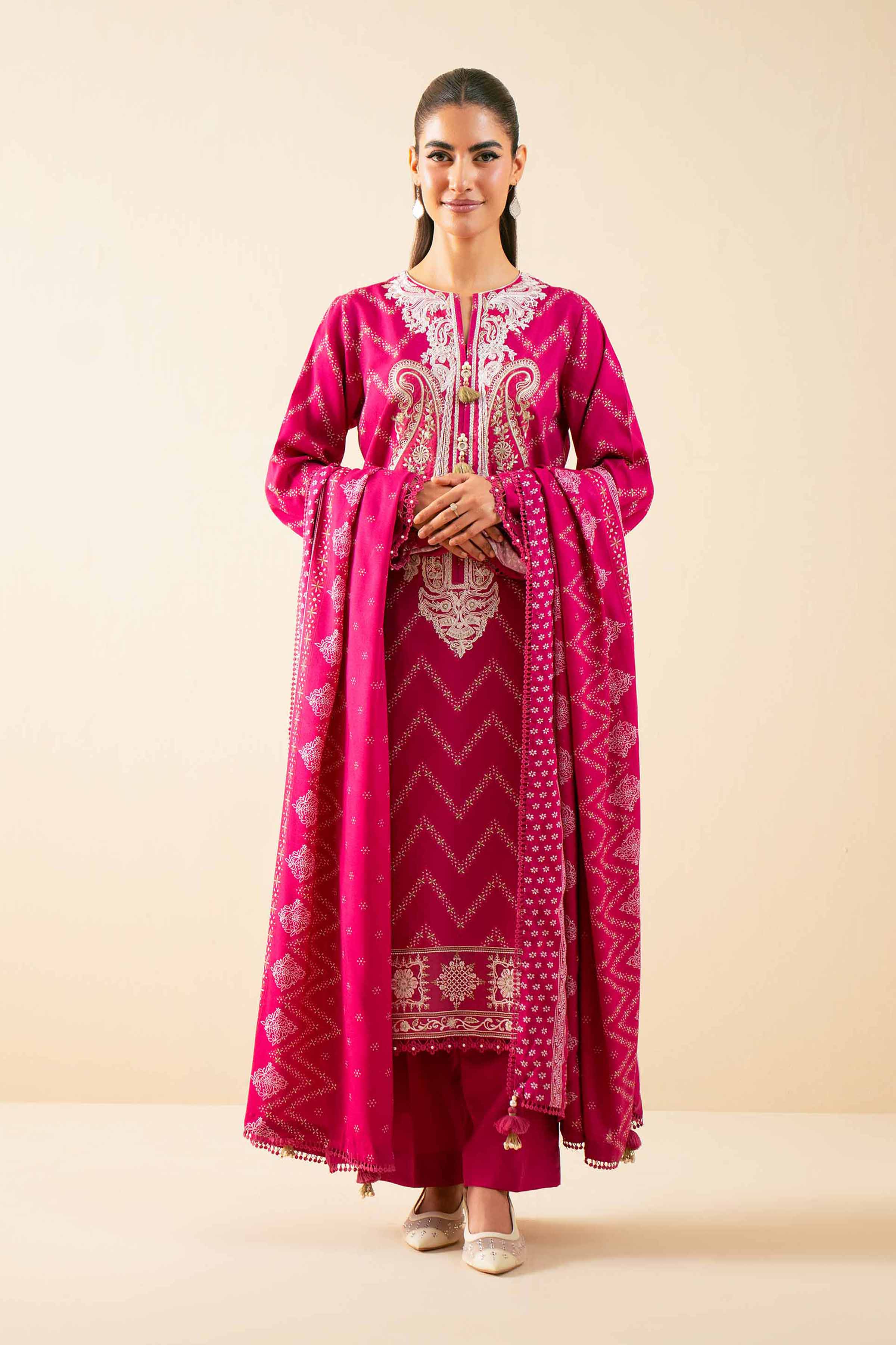 Nishat Linen 3 Piece - Printed Embroidered Suit - 42502821 Cozy Edit 2025