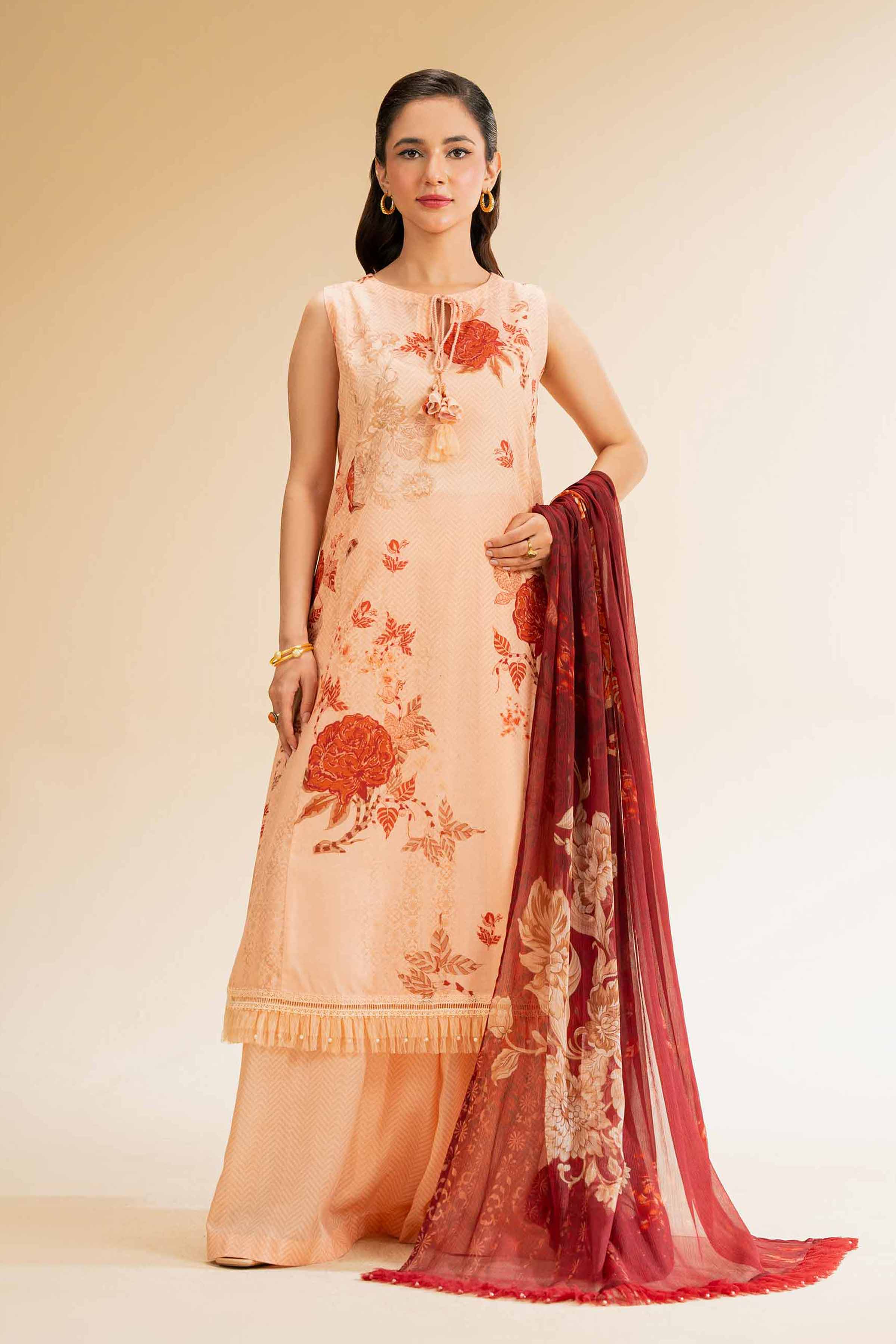 Nishat Linen 3 Piece - Printed Suit - 42519370 Embroidered Eid Lawn Collection 0