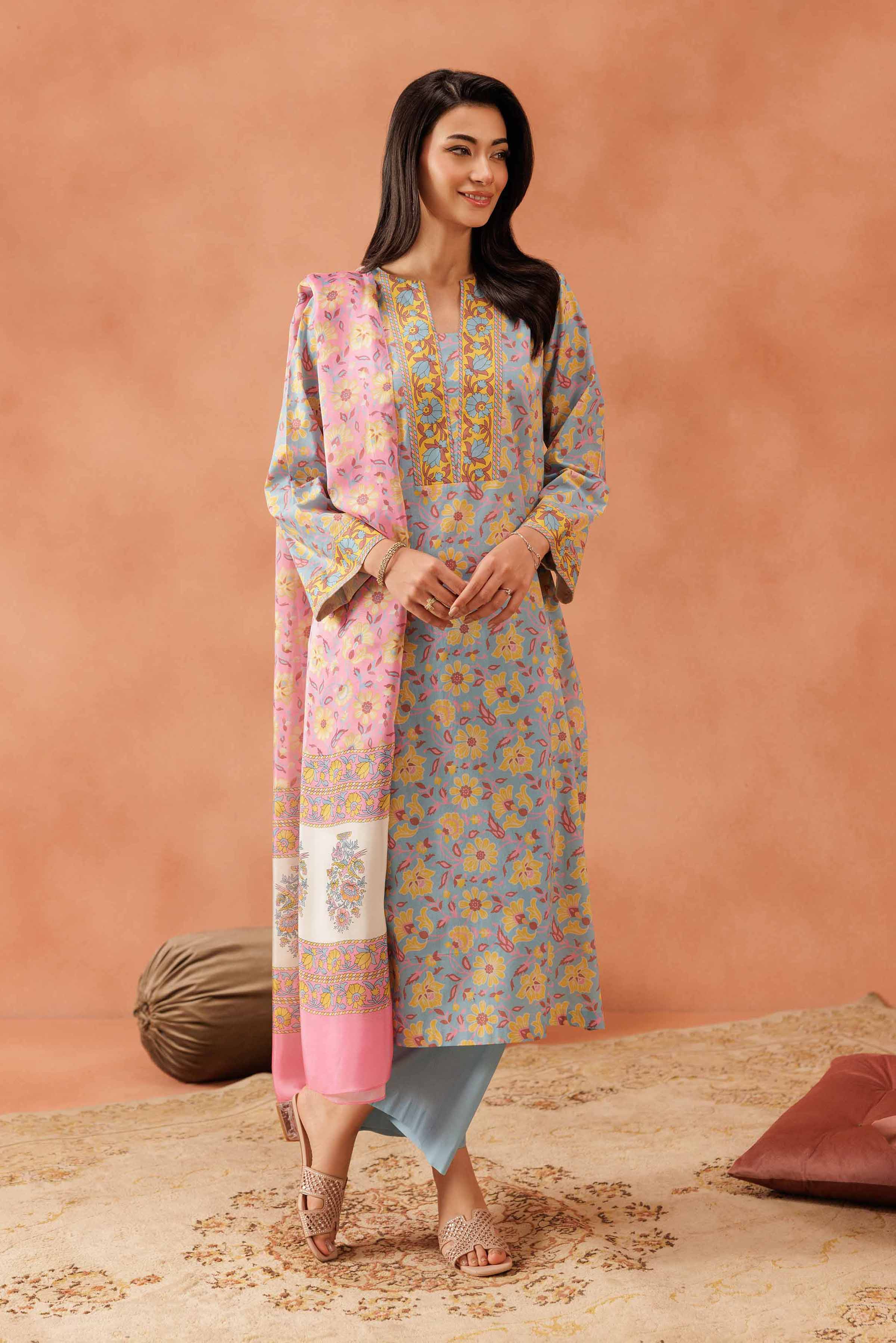 Nishat Linen 3 Piece - Printed Suit - KFE25-96 Eid Pret 2025