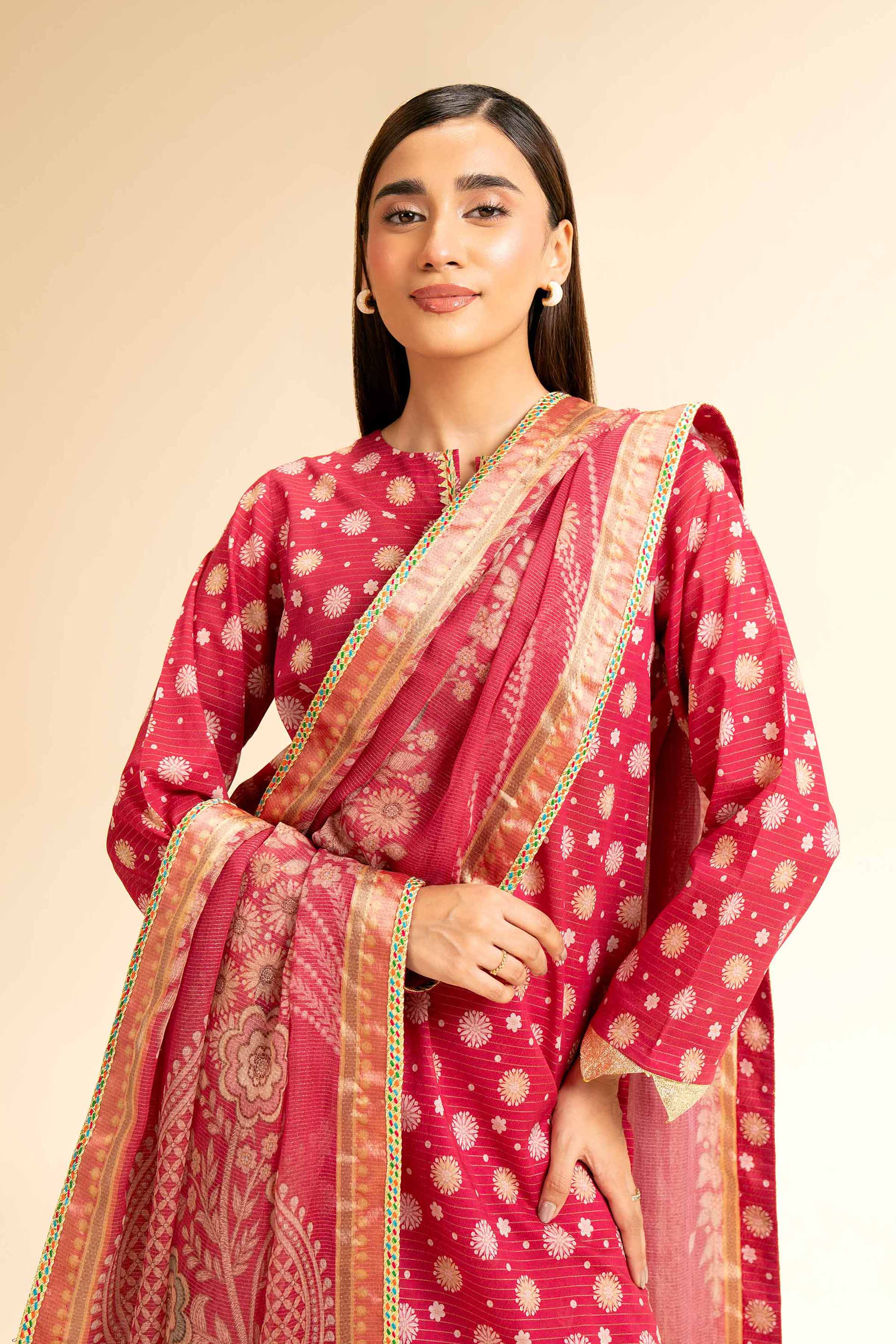 Nishat Linen 3 Piece - Printed With Gotta Laces Suit - 42501450 Digital Printed Lawn Eid Edition 2025 - Image 2