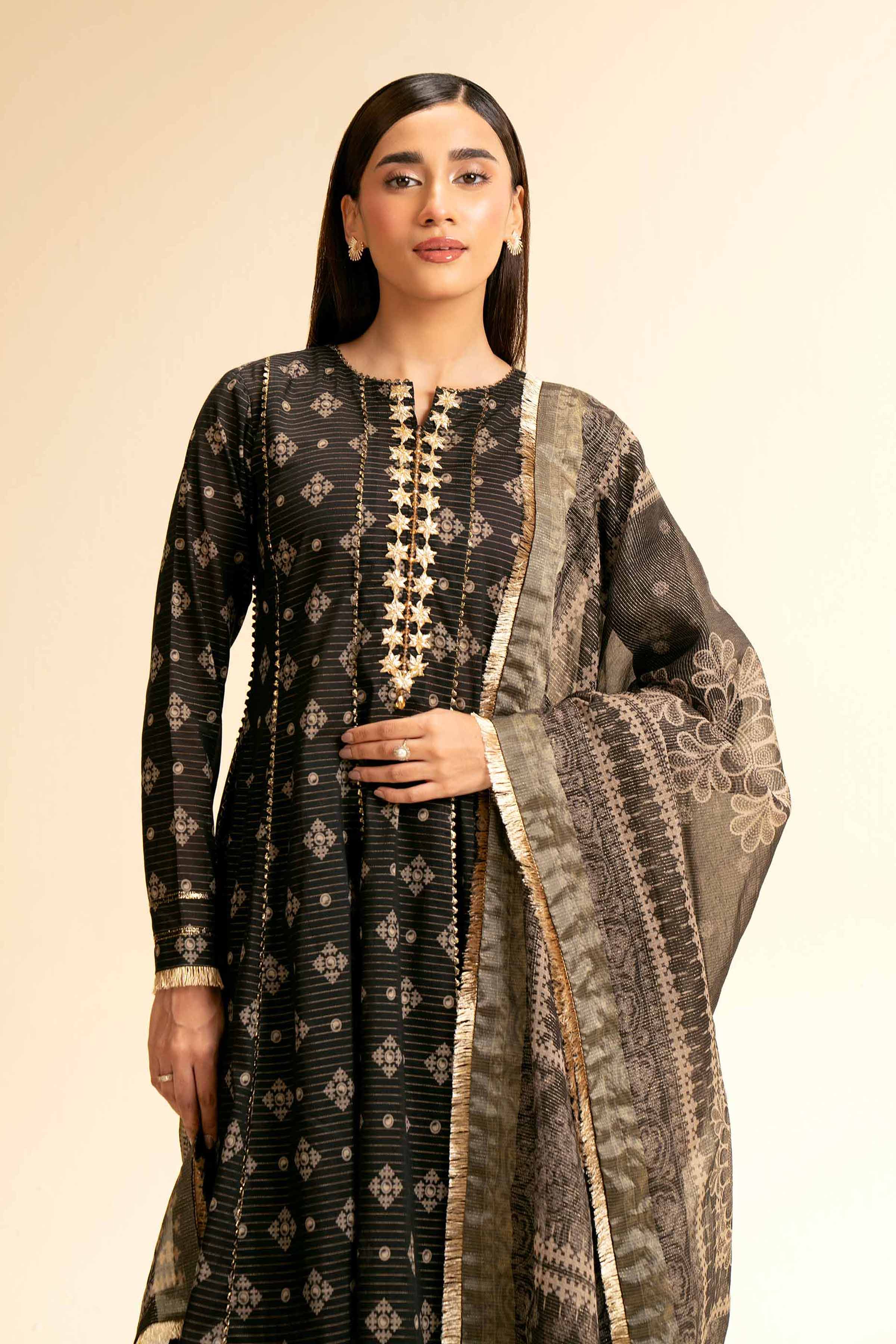 Nishat Linen 3 Piece - Printed With Gotta Laces Suit - 42501455 Digital Printed Lawn Eid Edition 2025 - Image 2