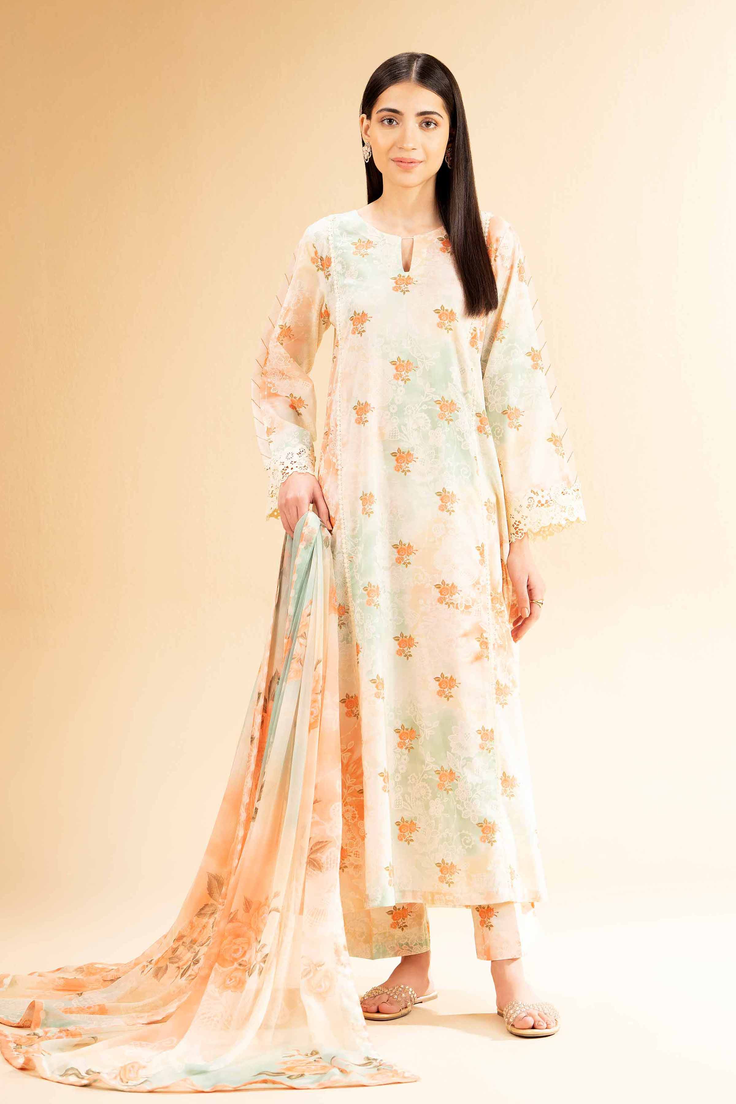 Nishat Linen 3 Piece - Printed With Laces Suit - 42501329  Digital Printed Lawn Eid Edition 2025