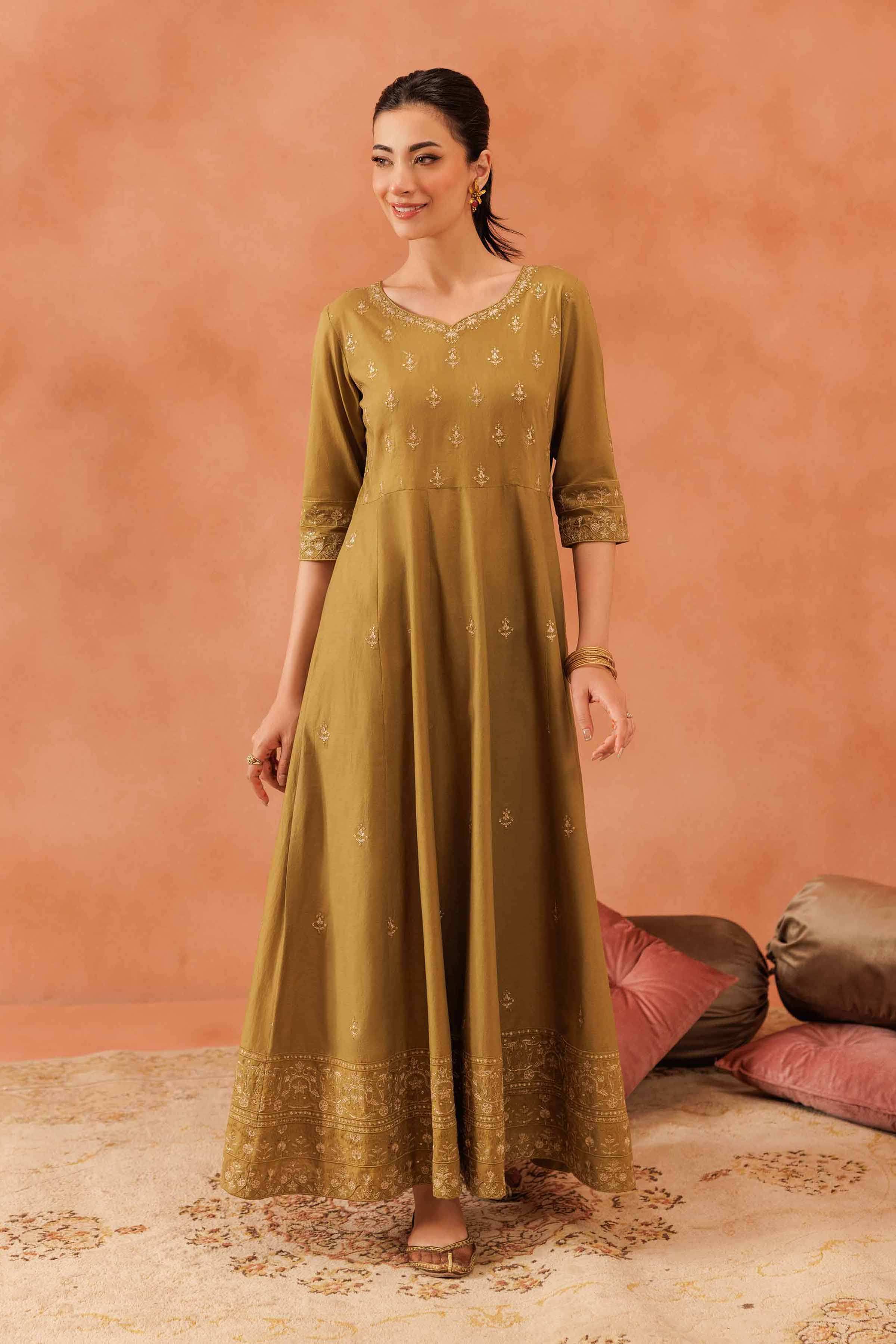 Nishat Linen Embroidered Dress - KFE25-119 Eid Pret 2025