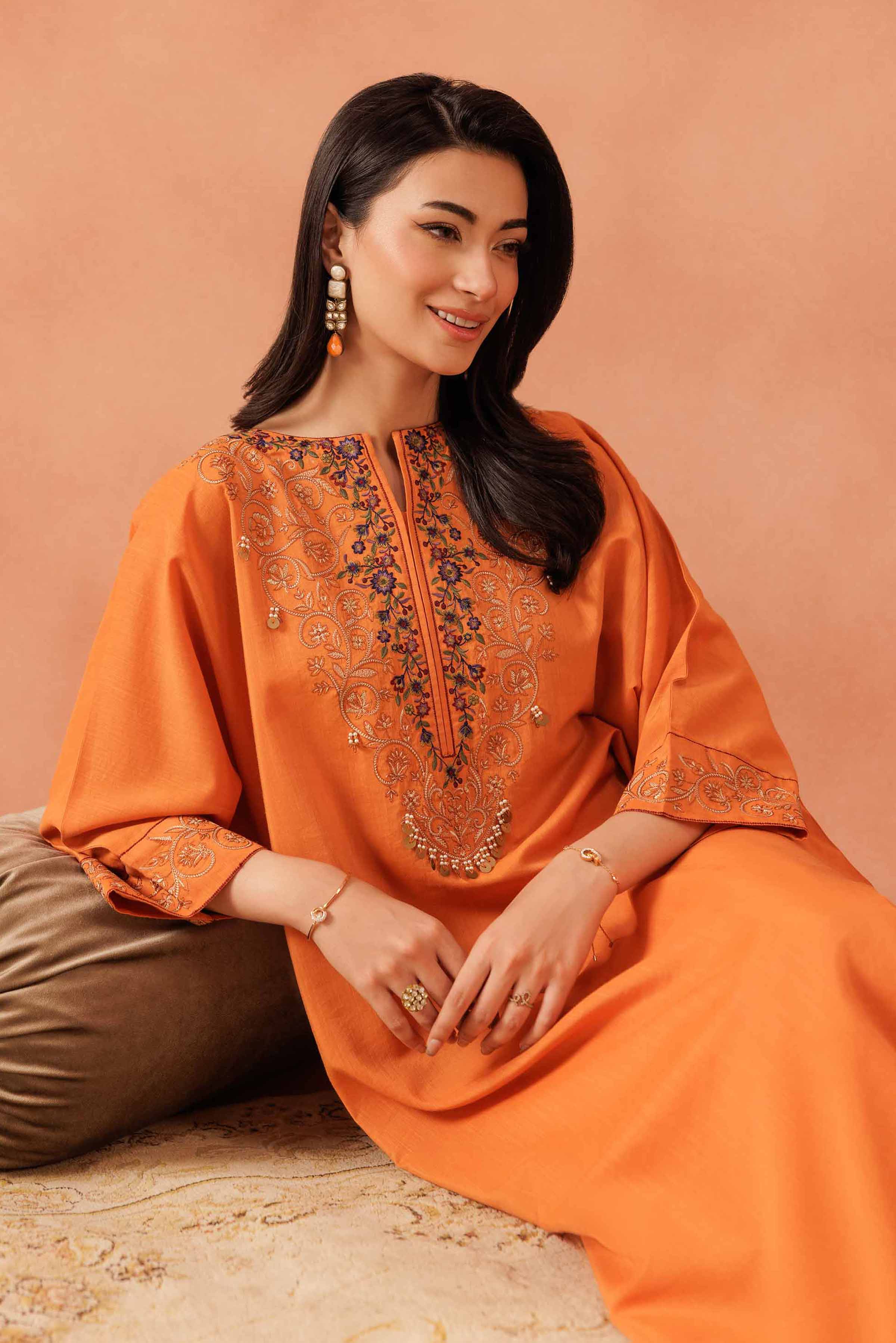 Nishat Linen Embroidered Shirt - KFE25-121 Eid Pret 2025 - Image 2