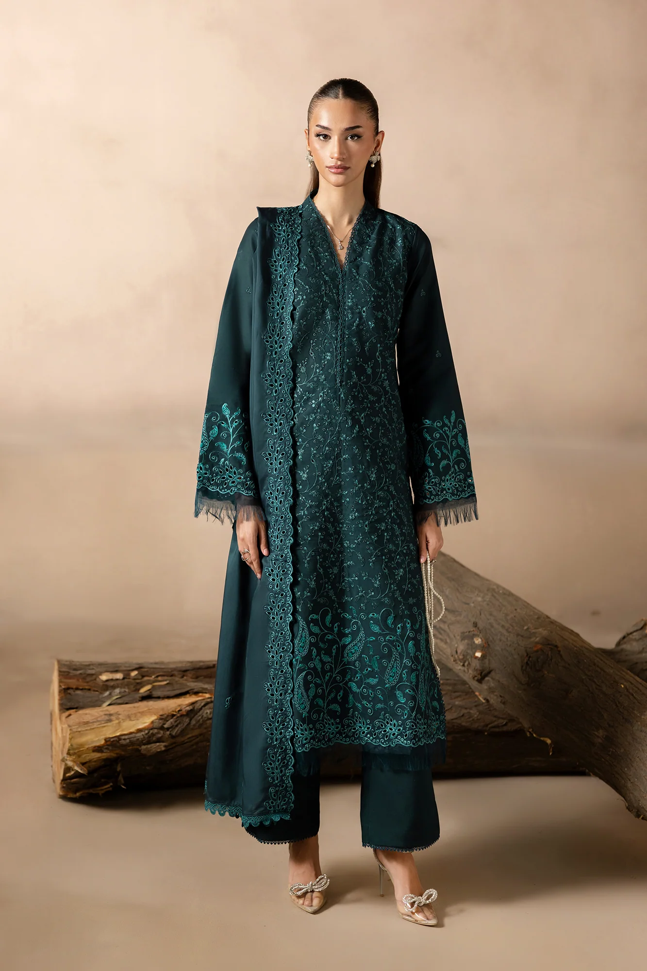 Raj Bari Chikankari Design # 08 Premium Viscose Chikankari 2025