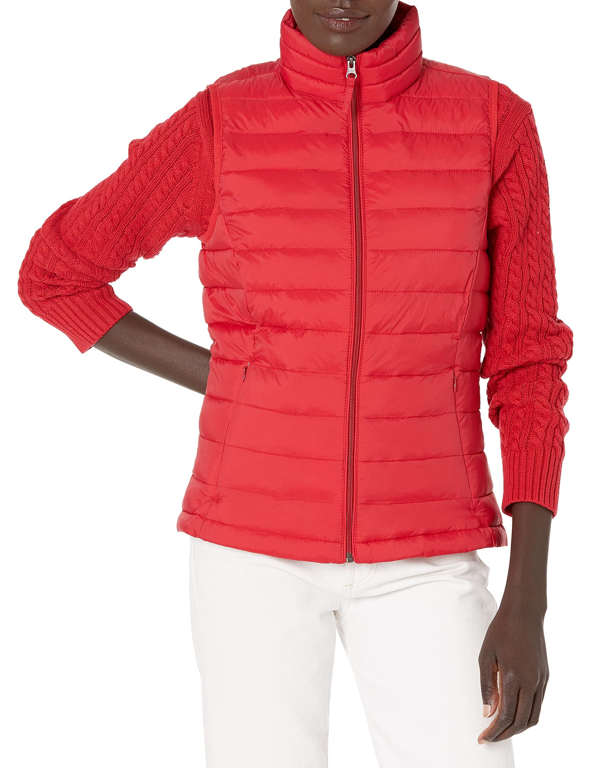 Red Warm, Packable Women's Vest - AmEss