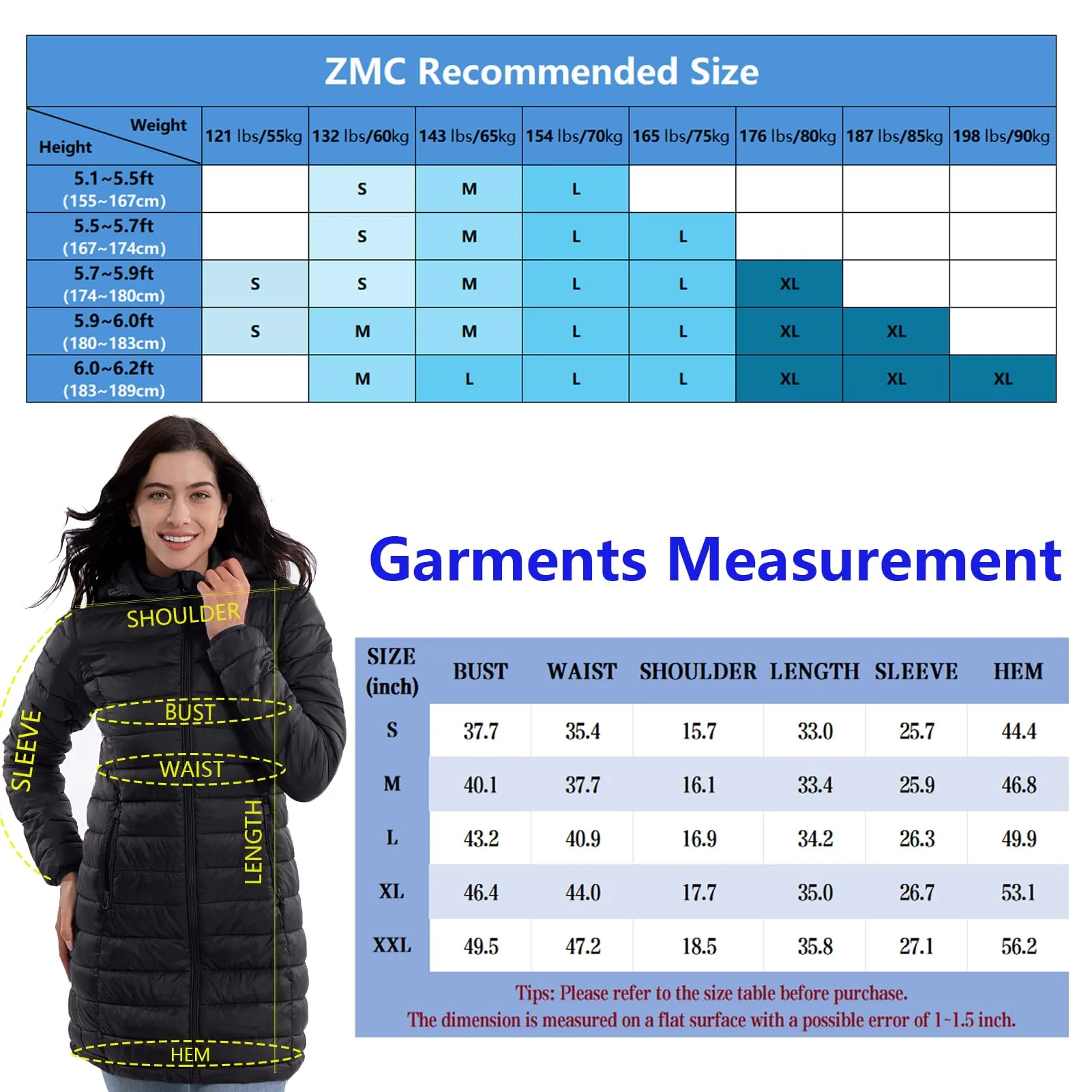 Red Women's Winter Warmth Puffer Coat - ZMC - Image 3